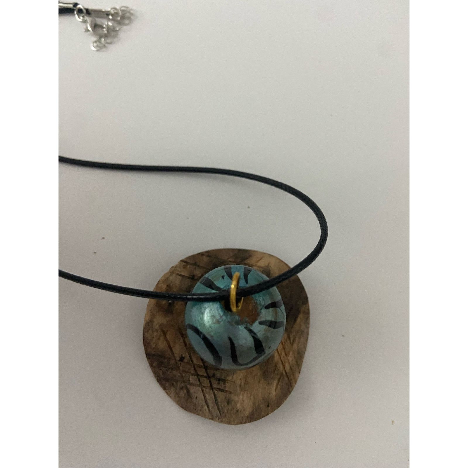 Handmade colorful wood pendant necklace Size ONE SIZE - 4 Thumbnail