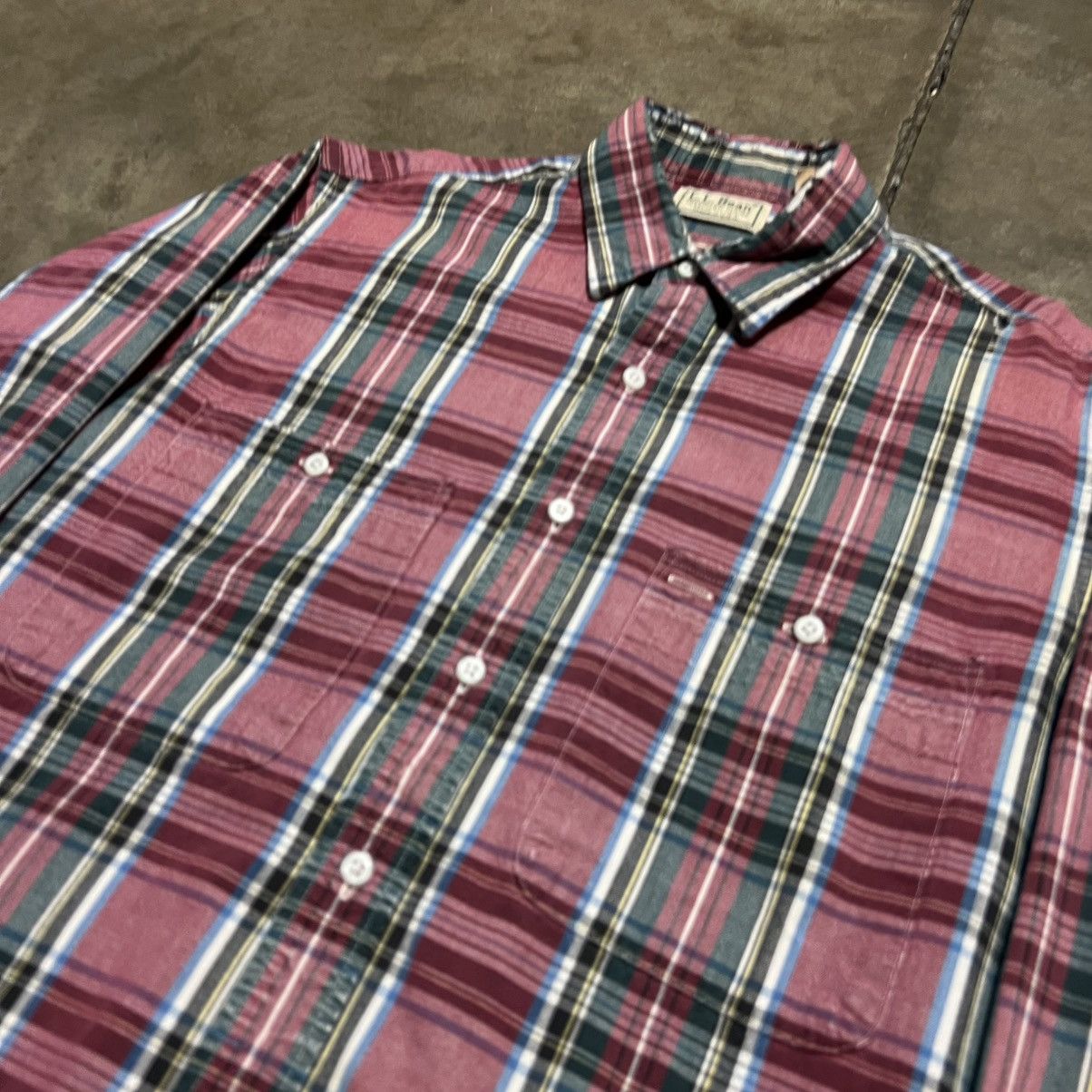L.L. Bean Vintage LL Bean Plaid Flannel Shirt Button Up Outdoor Hiking Size US L / EU 52-54 / 3 - 4 Thumbnail