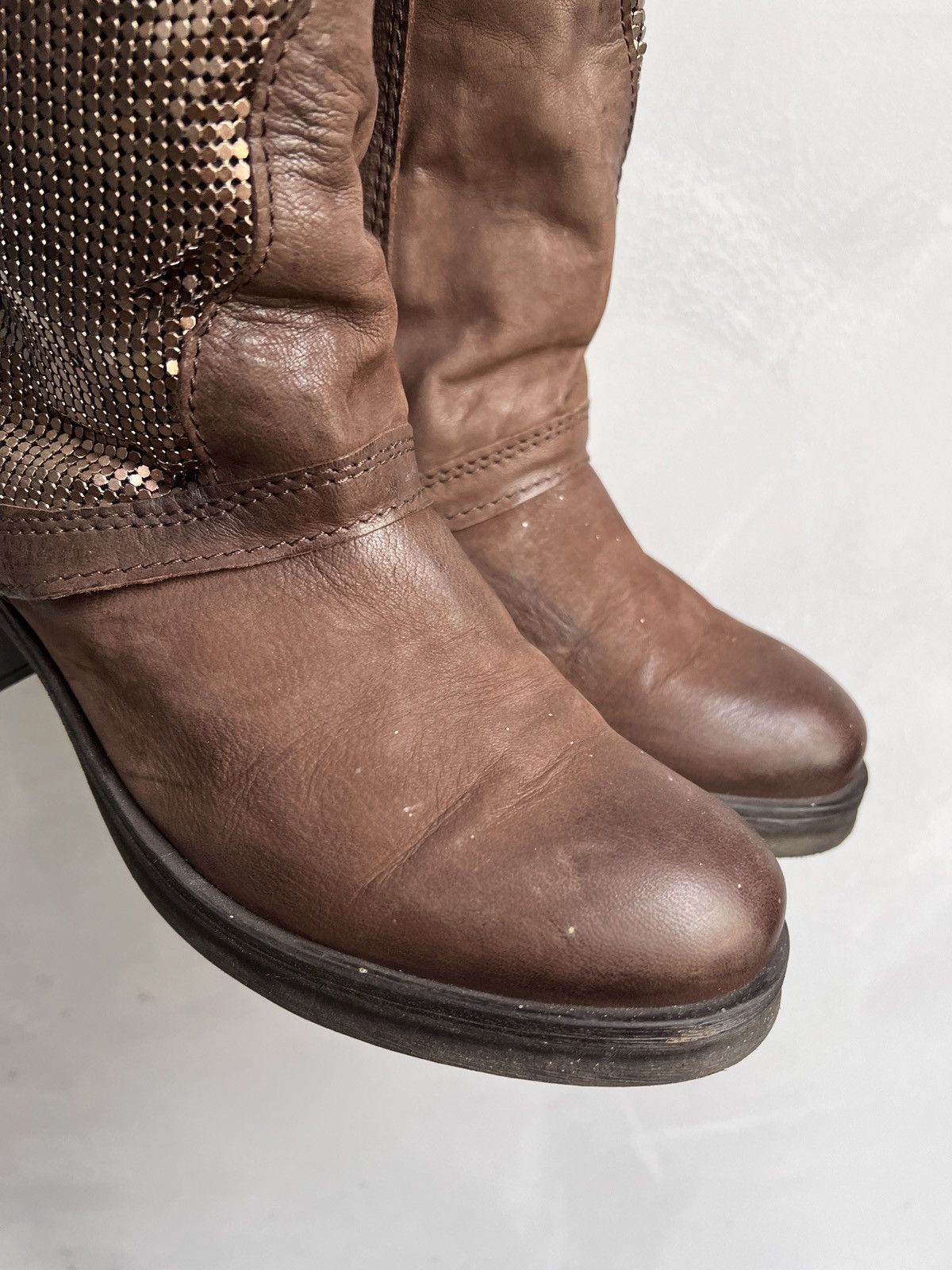 Hedi Slimane A.S. 98 style leather shield boots avant garde guidi style Size US 8 / EU 41 - 6 Thumbnail