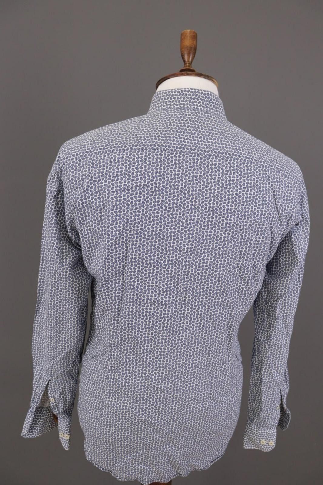 Eton Eton Slim Blue Floral Poplin Button Down Shirt Size 41 / 16 Size US M / EU 48-50 / 2 - 11 Thumbnail