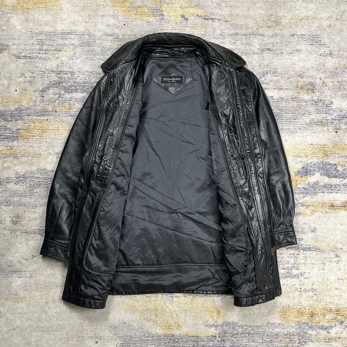 Yves Saint Laurent Vintage 90s Ysl Yves Saint Laurent pour homme leather jacket Size US L / EU 52-54 / 3 - 8 Thumbnail