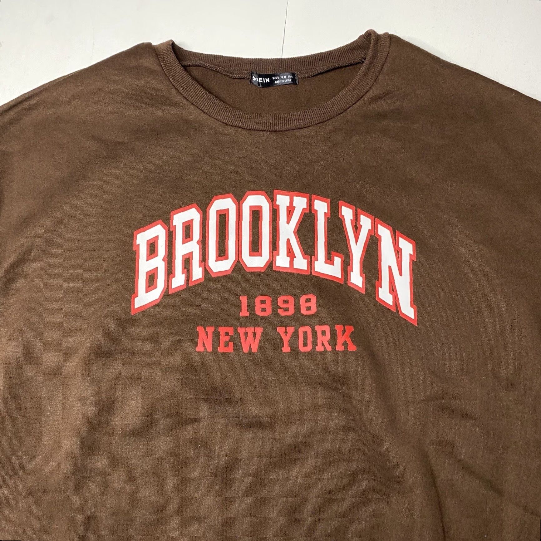 Shein VINTAGE SheIn Sweatshirt Brown Womens Round Neck Brooklyn New York Size S / US 4 / IT 40 - 7 Thumbnail