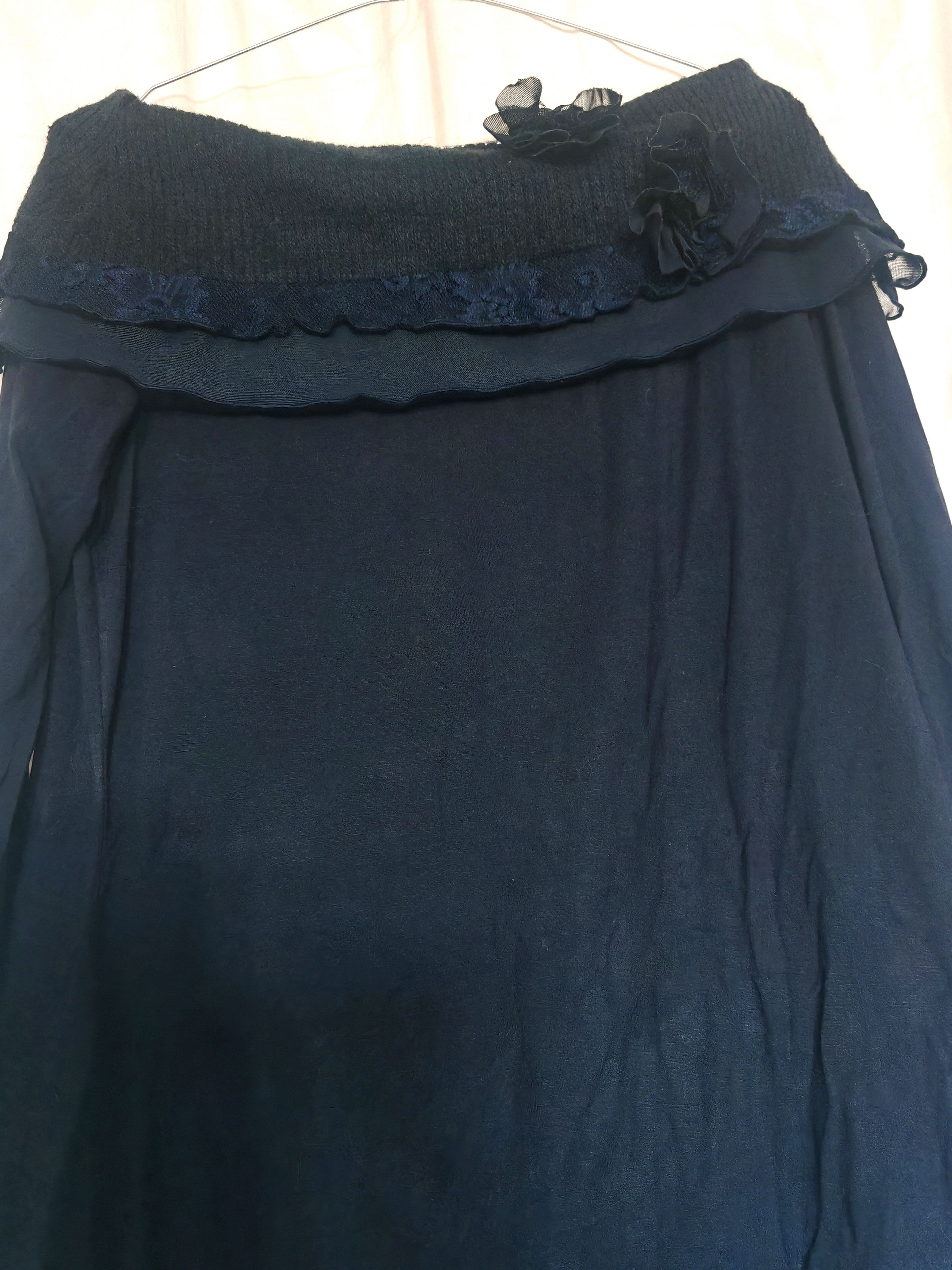 Linea Rare Vintage Linea Tesini Navy Blue Off Shoulder Tunic Size L / US 10 / IT 46 - 9 Thumbnail