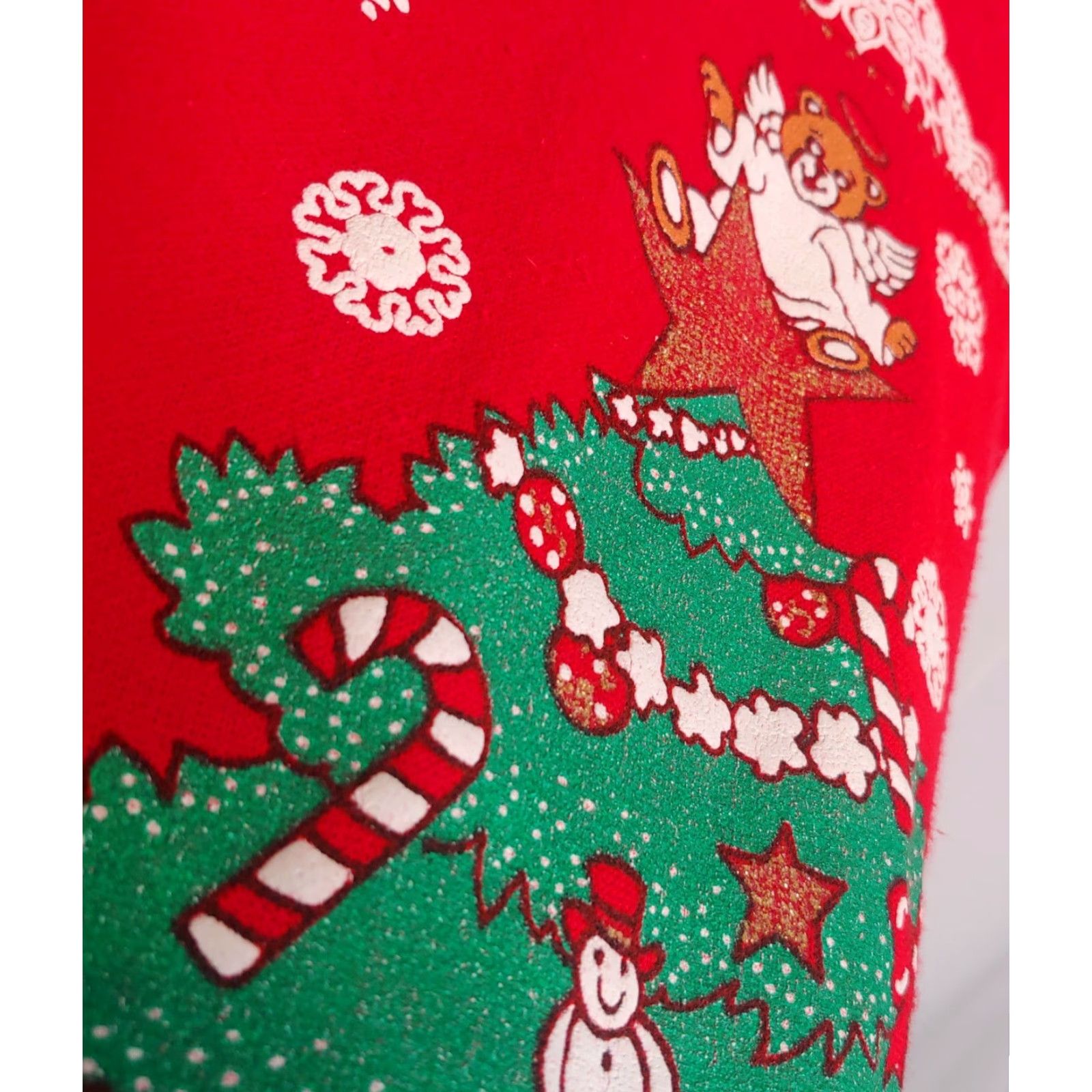 Vintage VINTAGE Precious Gems Christmas Nightgown OSFM Red Bears Cat Glitter Long Sleeve Womens Size ONE SIZE - 3 Thumbnail