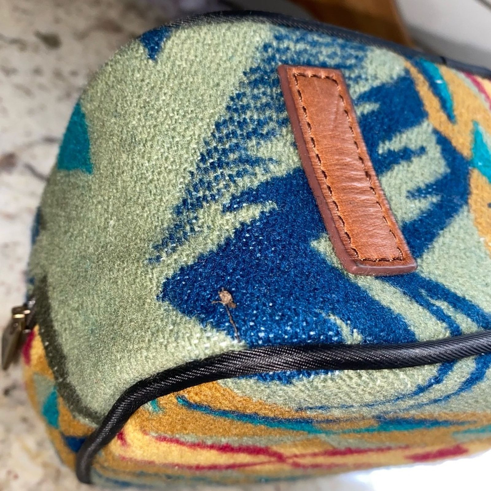 Pendleton PENDLETON Half Moon Aztec Wool Leather Zip Travel Pouch Size ONE SIZE - 10 Thumbnail