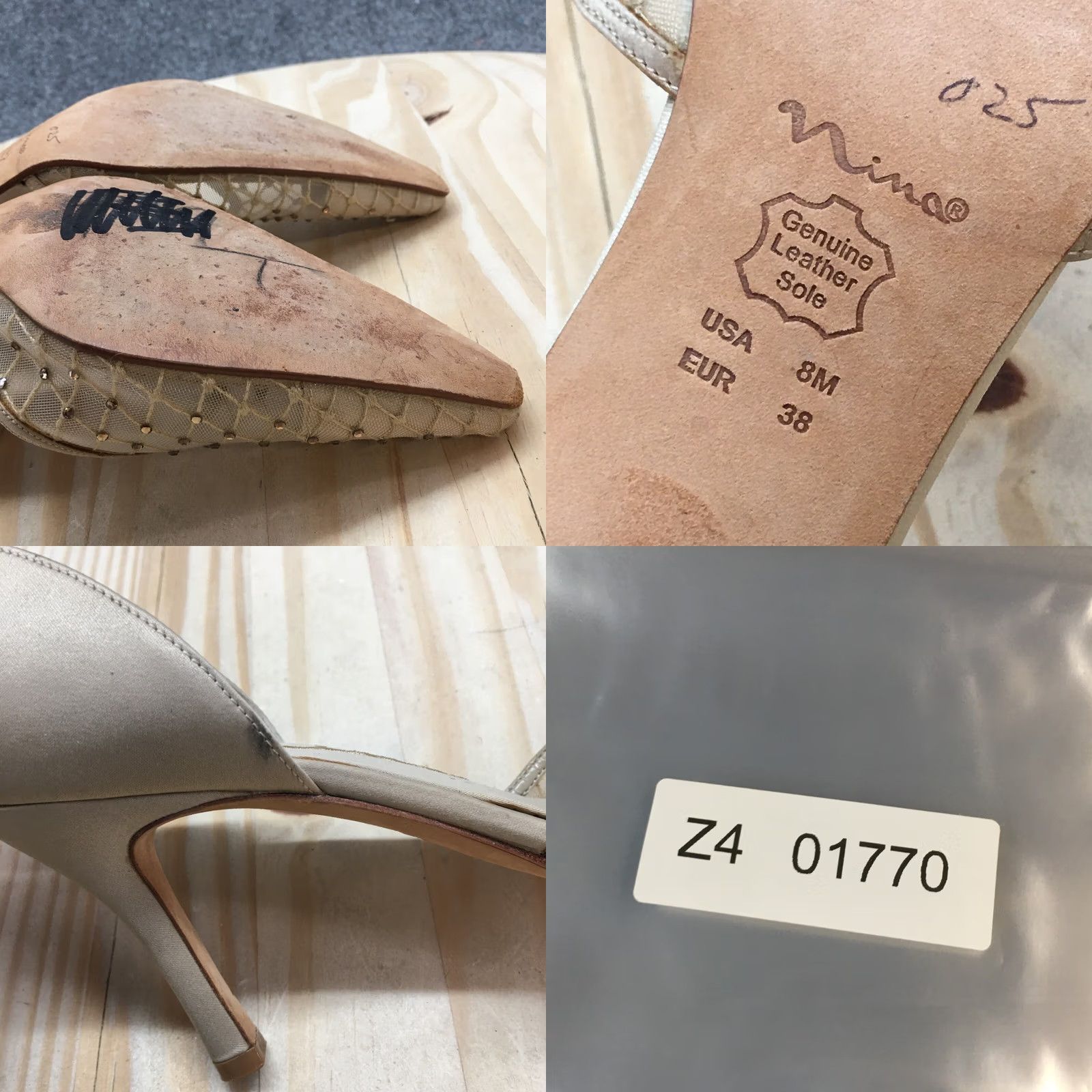 Vintage Nina Pump Heels Womens 8M Brown D'Orsay Pointed Toe Slip On Stiletto Casual Size US 8 / IT 38 - 10 Thumbnail