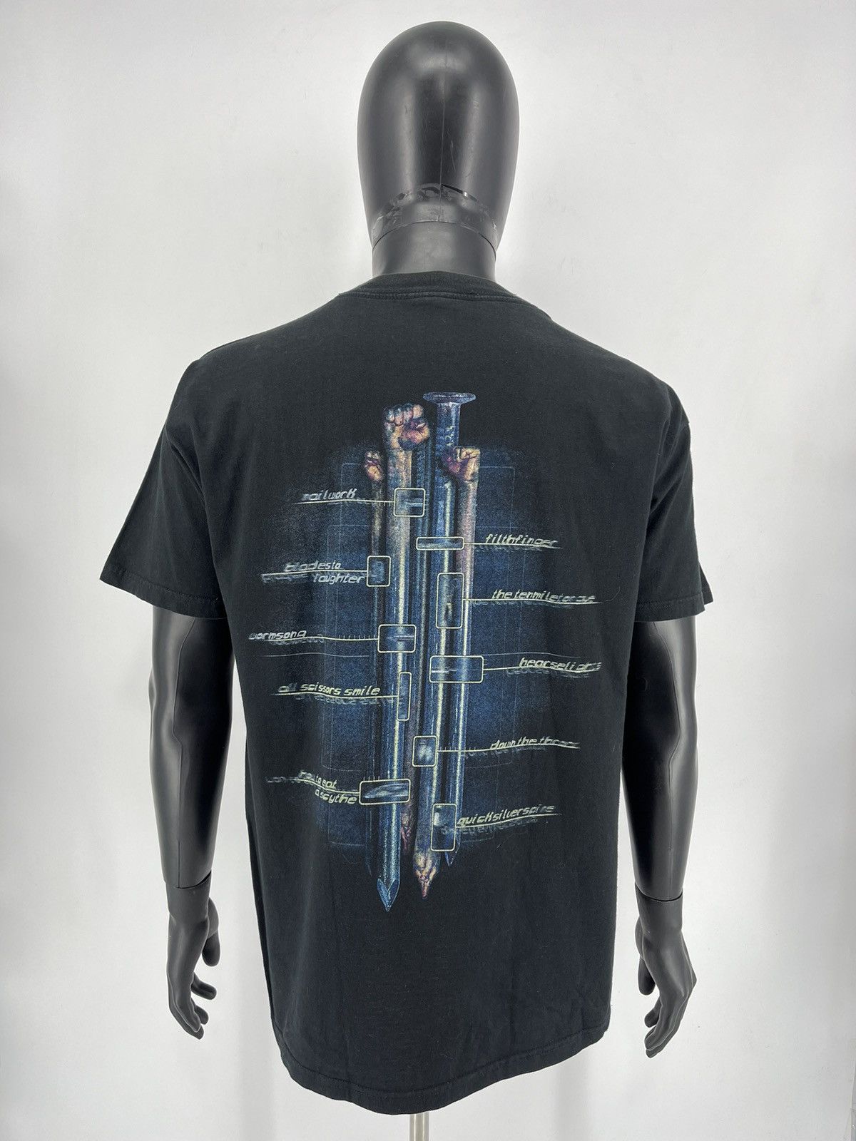 Band Tees × Vintage NIGHT IN GALES T-SHIRT "Nailwork" - absolute rarity, 1999 Size US XL / EU 56 / 4 - 1 Thumbnail