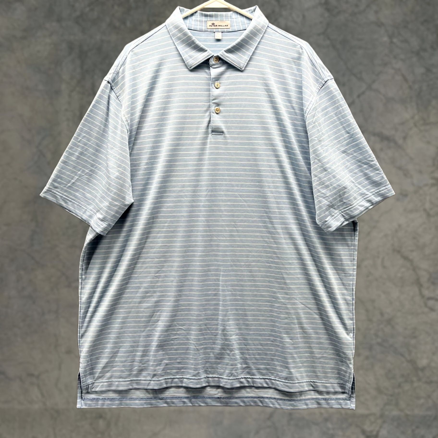 Peter Millar Peter Millar Polo Shirt Men 2XL Blue Striped Crown Crafted Halifax Stretch Short Sleeve Collared Button Polo Size US XXL / EU 58 / 5 - 1 Thumbnail