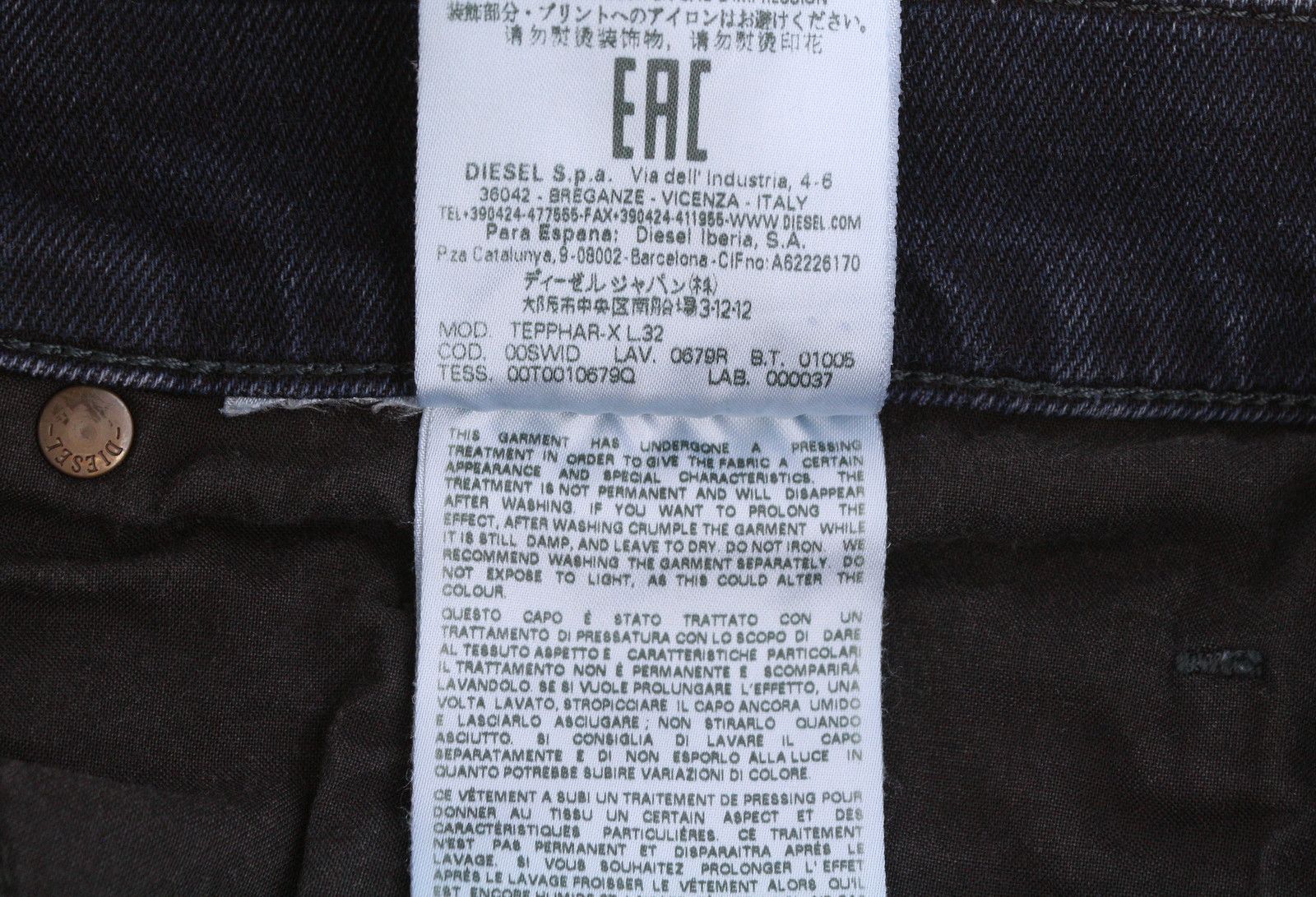 Diesel TEPPHAR-X 0679R W32/L32 Blue Slim Carrot Stretch 89138 Size US 32 / EU 48 - 10 Thumbnail