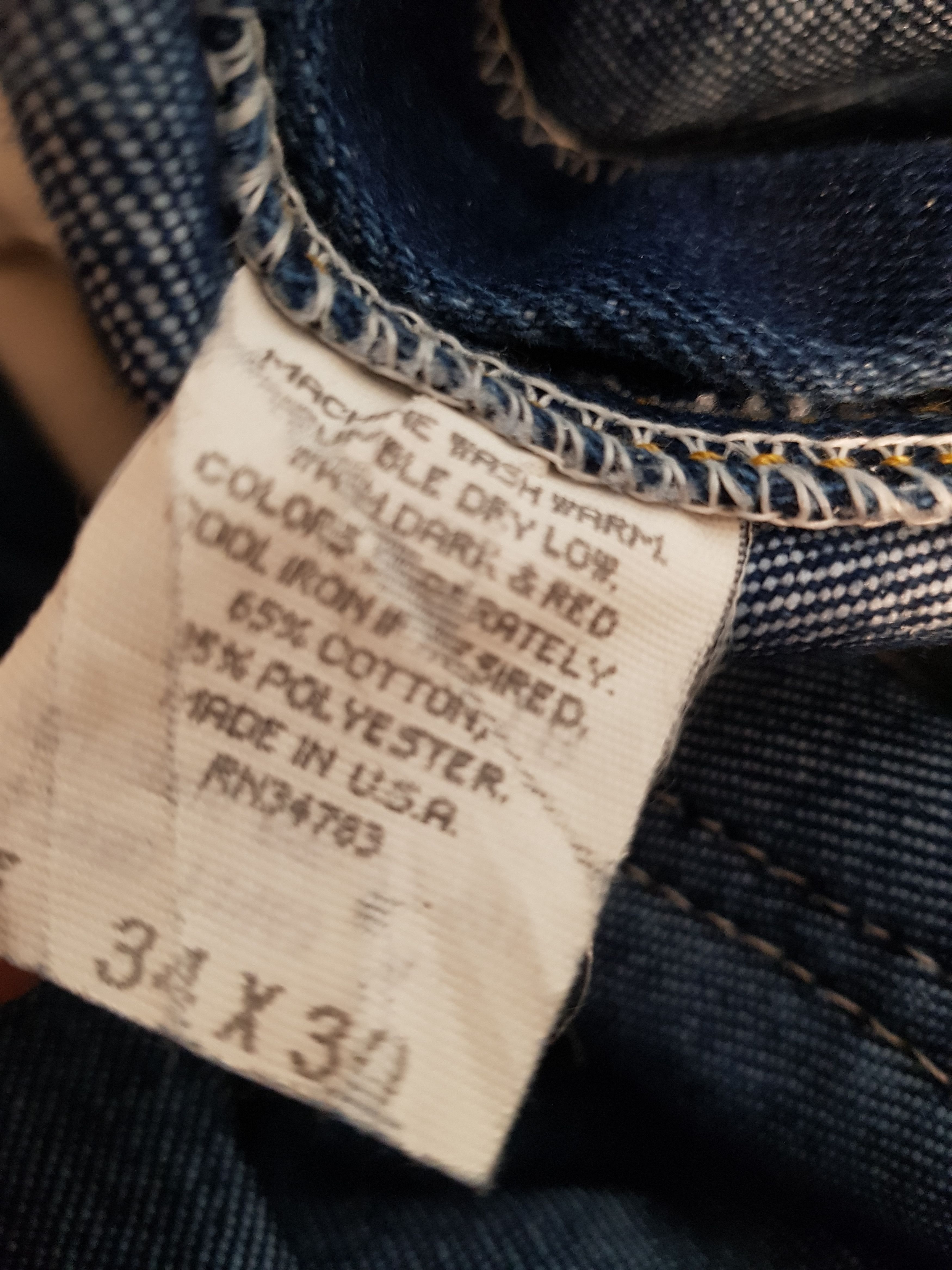 Lee Lee Vintage 80s Made in USA Dark Wash Jeans 34x30 Size US 34 / EU 50 - 10 Thumbnail