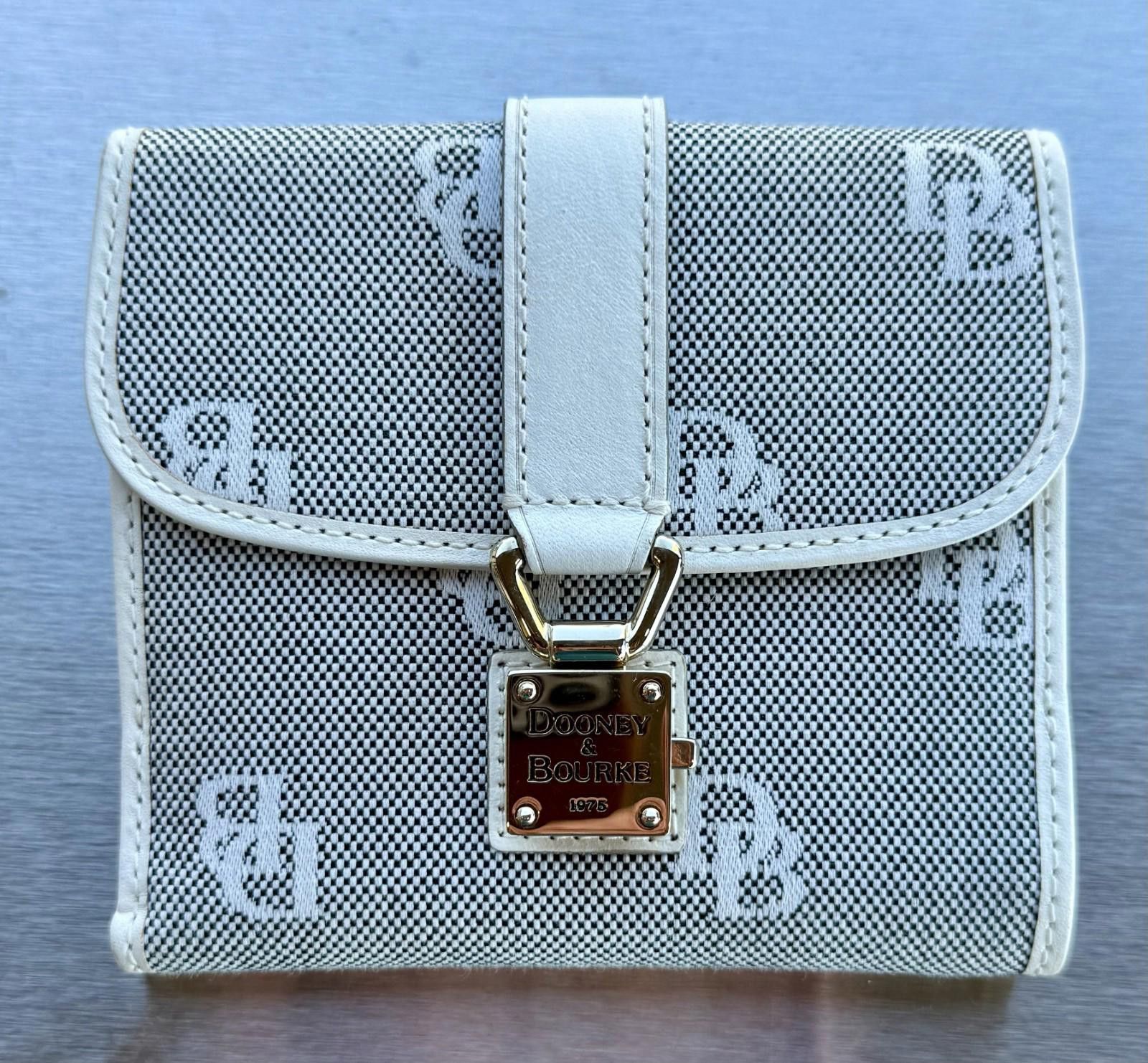 Dooney & Bourke Dooney & Bourke White Leather/Canvas HoboBag Matching Wallet Size ONE SIZE - 6 Thumbnail
