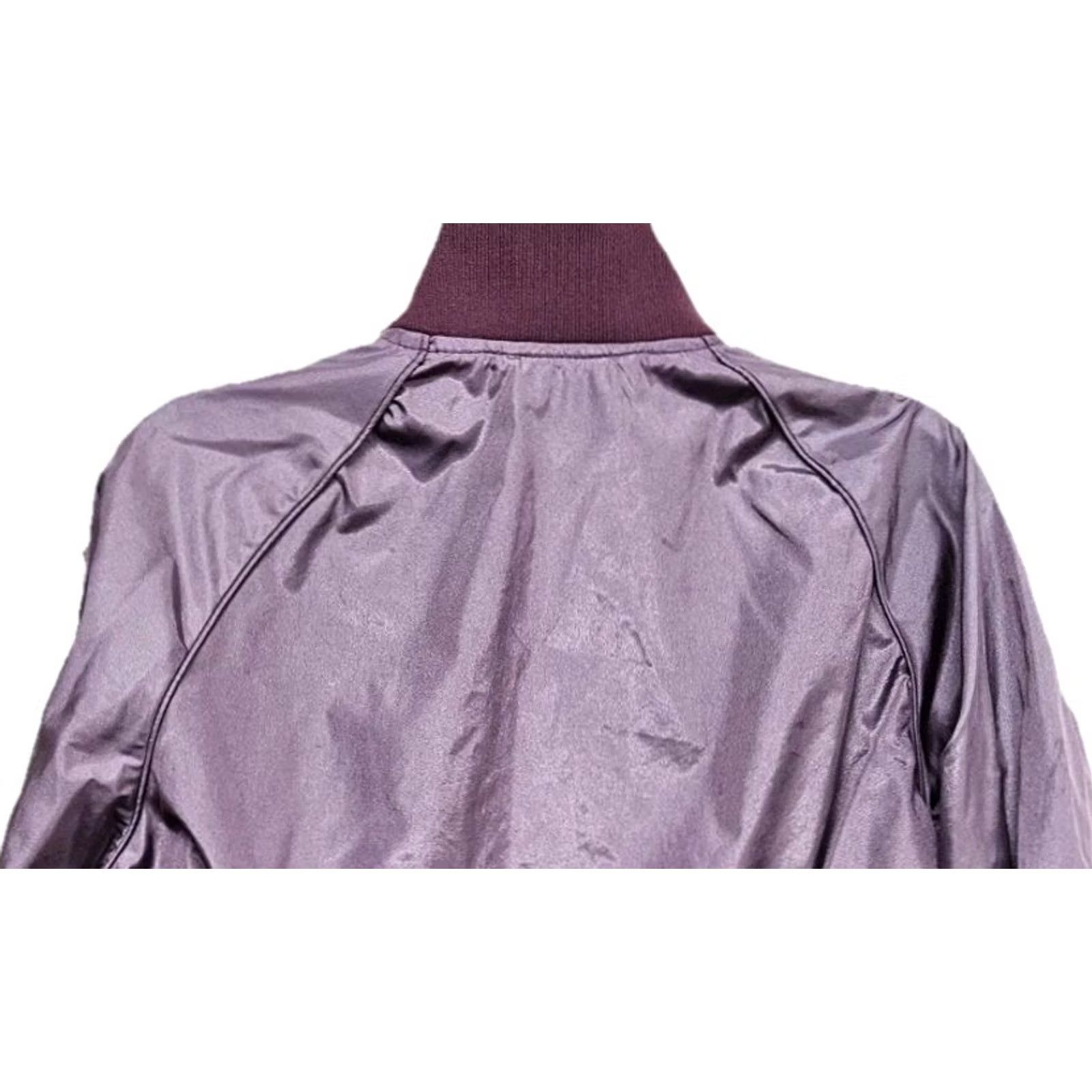 Etro VINTAGE Emrik Nylon Bomber Jacket Iridescent Purple Womens S Cropped Satin Retro 80s Mens Womens Girls Boys Size S / US 4 / IT 40 - 5 Thumbnail