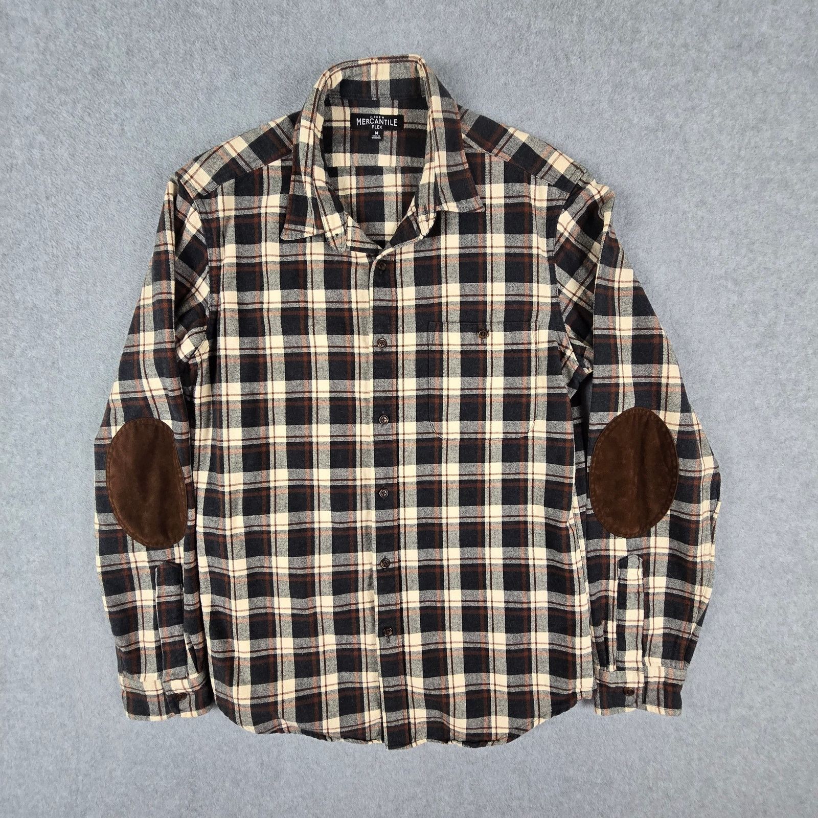 J.Crew J. Crew Mercantile Shirt Medium Brown Flannel Elbow Patches Size US M / EU 48-50 / 2 - 3 Thumbnail