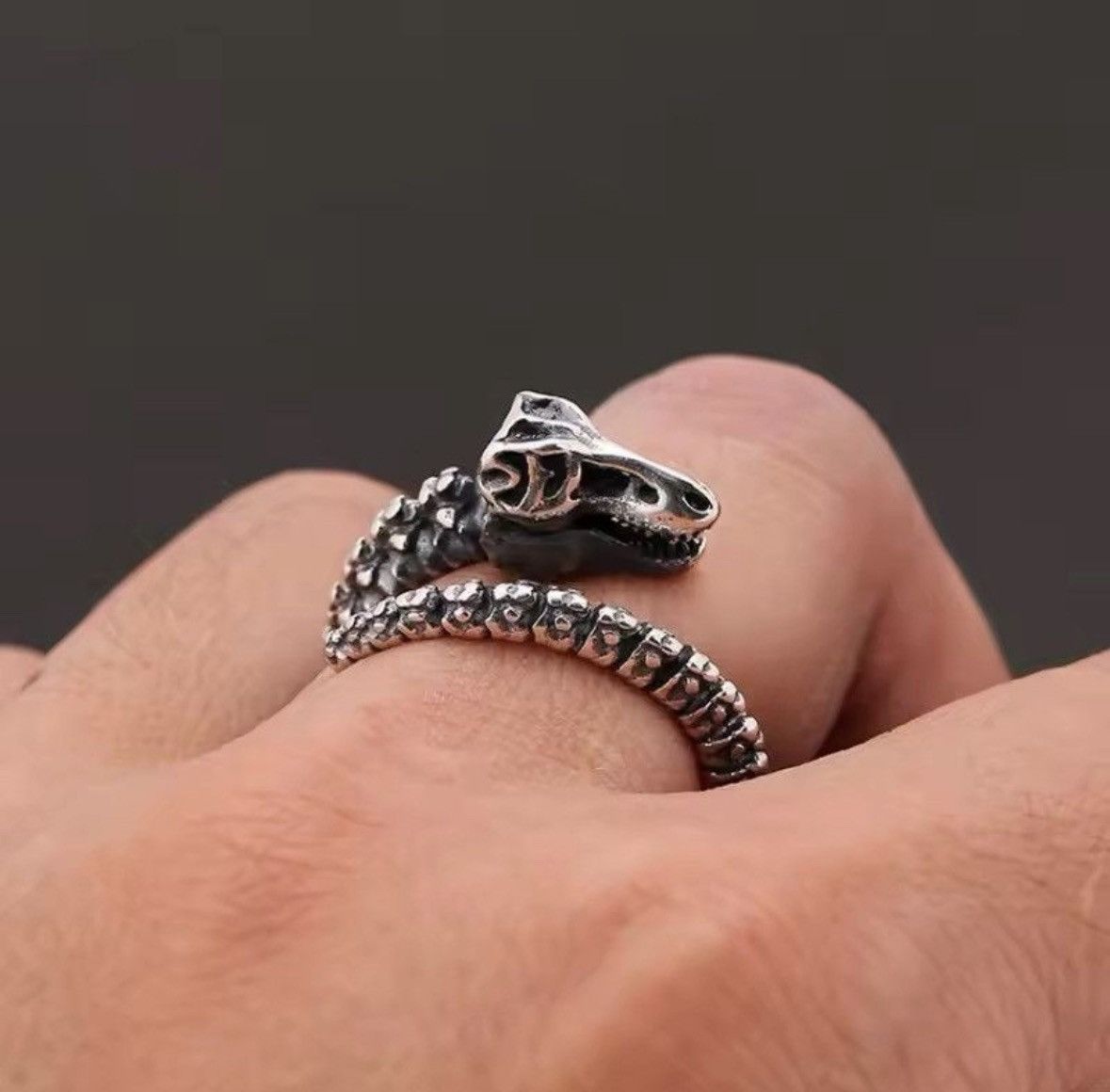 Jewelry × Vintage Dinosaur Bone Resizeable Ring Size ONE SIZE - 1 Thumbnail