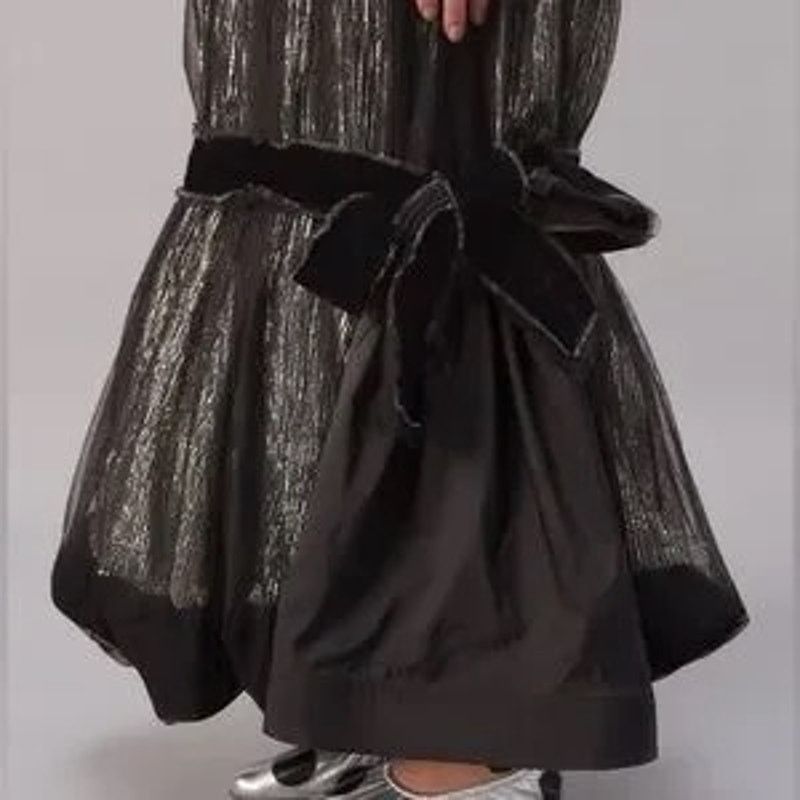 Tory Burch Tory Burch Crinkle Stripe Lamé Dress black silver Size 6 Size M / US 6-8 / IT 42-44 - 3 Thumbnail