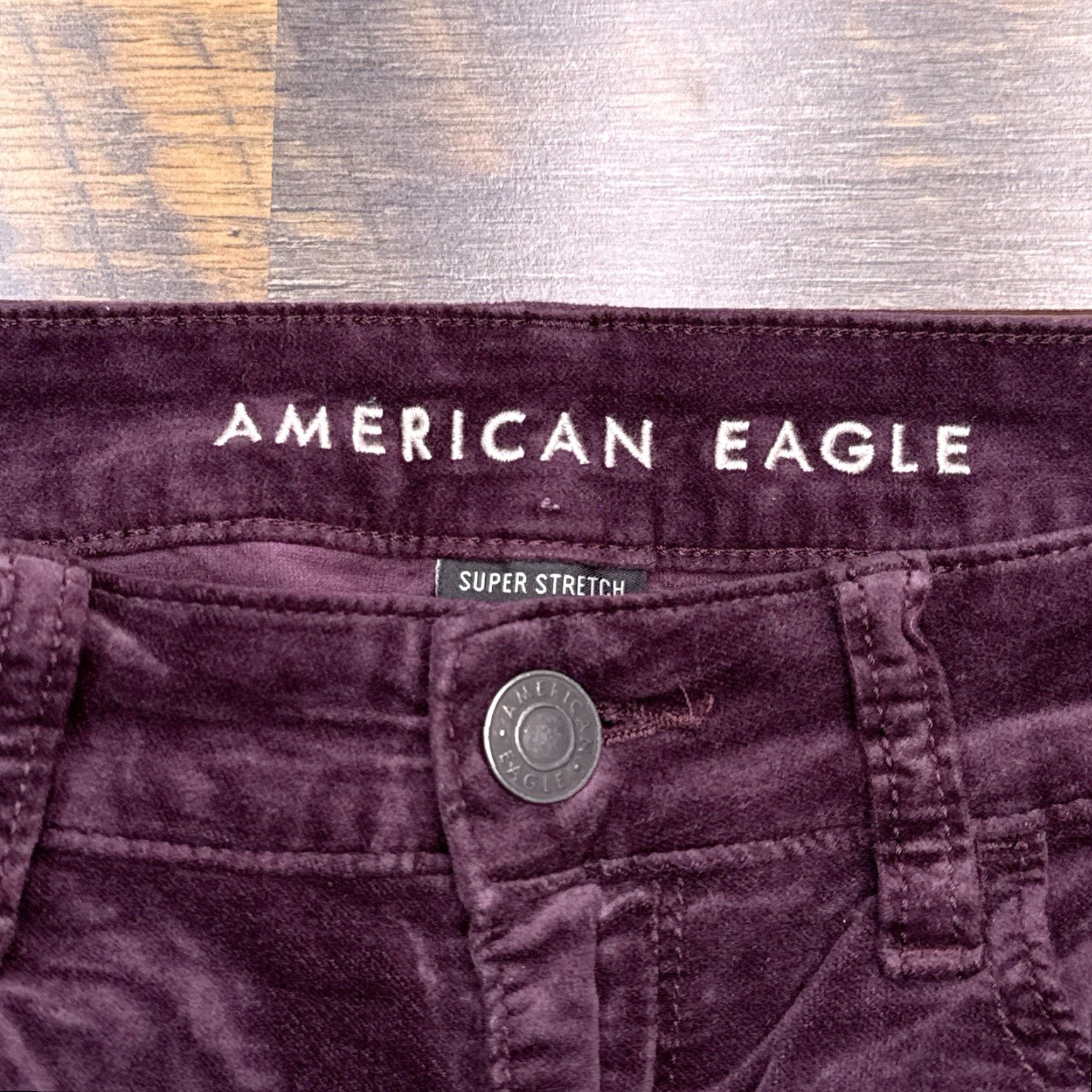 American Eagle Outfitters American Eagle Outfitters Jeans Womens 8 Burgundy Velvet Jegging Slim High Rise 5-Pocket Stretch Inseam 24 Vintage No Size 30" / US 8 / IT 44 - 4 Thumbnail