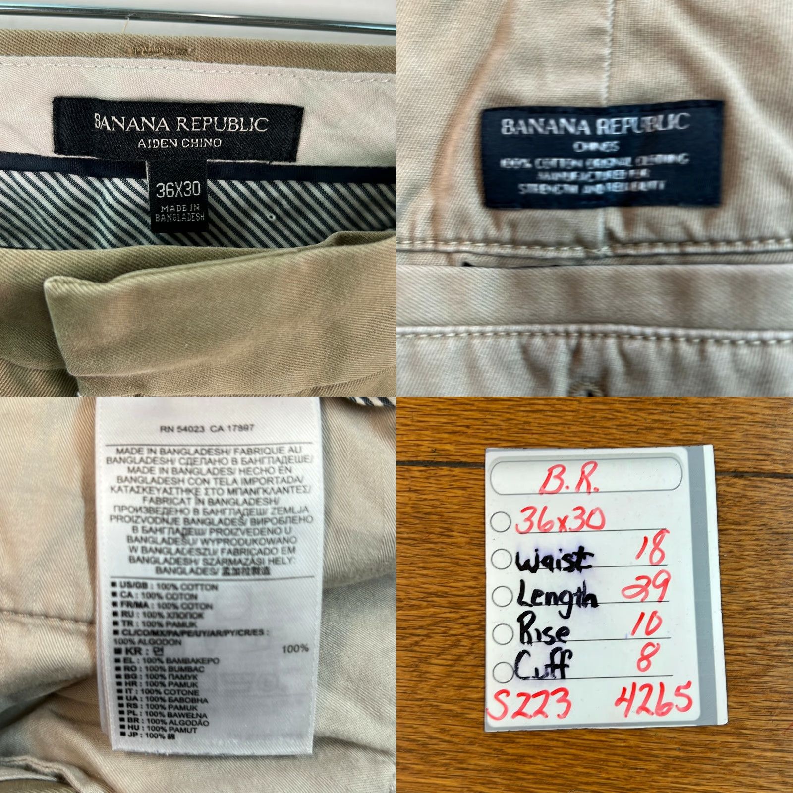 Banana Republic Banana Republic Tan Chino Pants Mens Regular Fit Straight Leg Size 36X30 Size US 36 / EU 52 - 8 Thumbnail