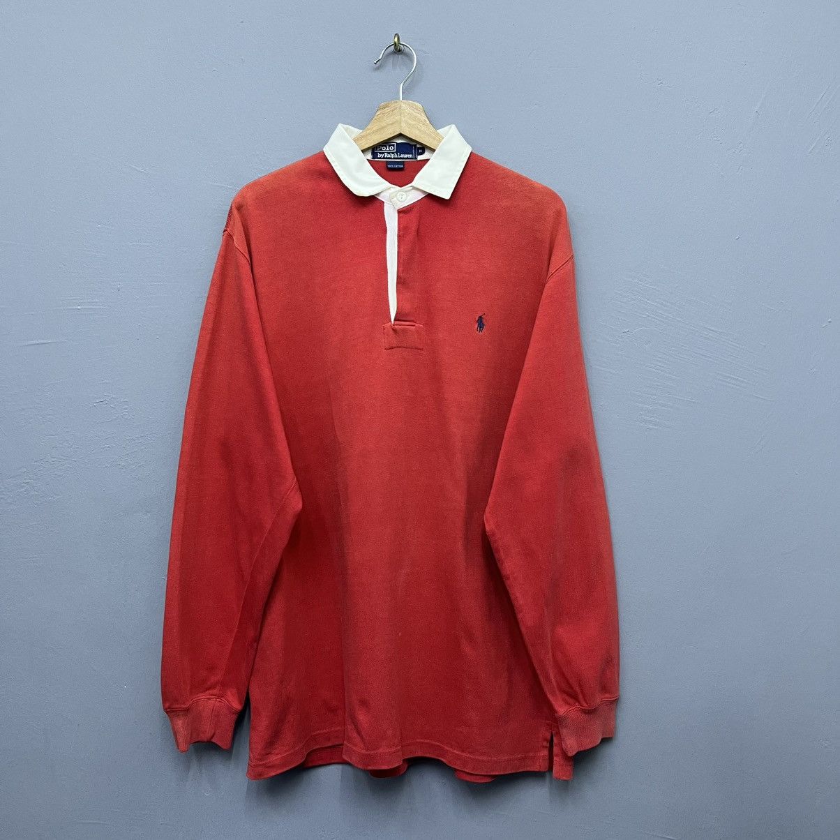 Polo Ralph Lauren Distressed Vintage 90s Polo Ralph Lauren Rugby Shirt Size US L / EU 52-54 / 3 - 1 Thumbnail