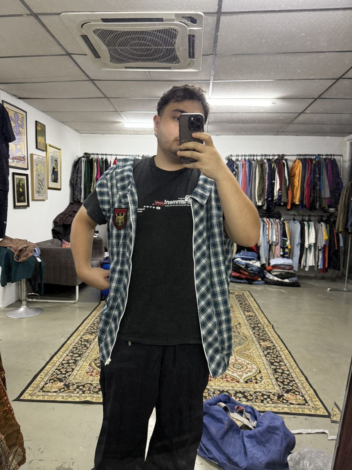 Seditionaries Seditionaries Plaid Sleeveless Multi Zip Up Jacket Vultures Size US L / EU 52-54 / 3 - 10 Thumbnail