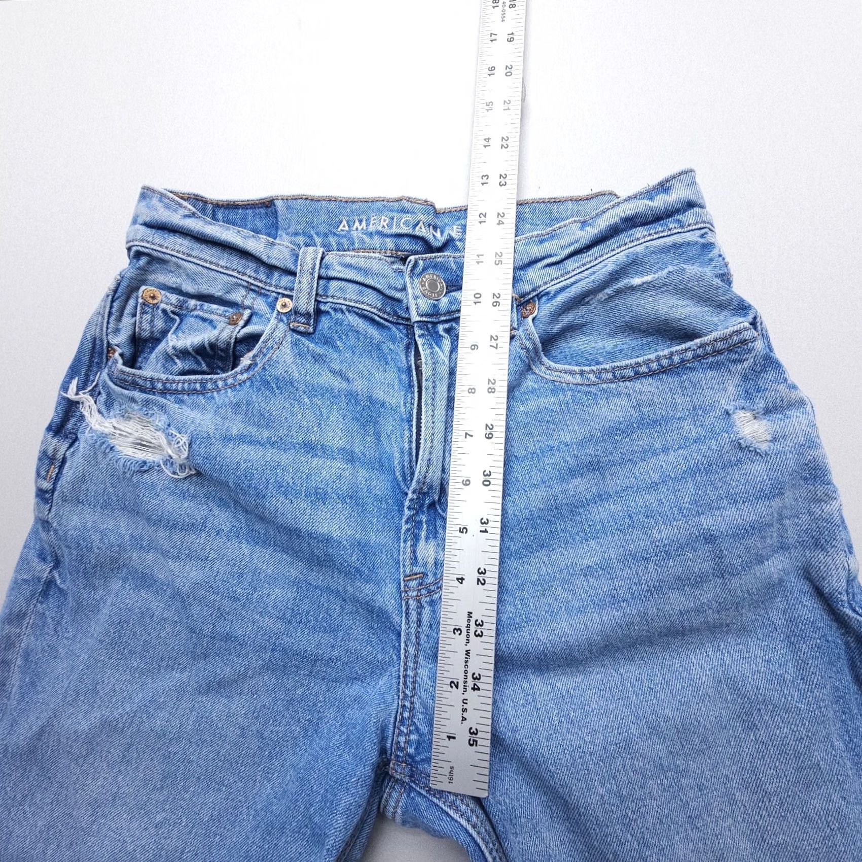 American Eagle Outfitters American Eagle Outfitters Jeans Size 2 Straight 5-Pocket Denim Light Wash Blue Women's Vintage No Rise High Rise 10.5in Size 26" / US 2 / IT 38 - 5 Thumbnail