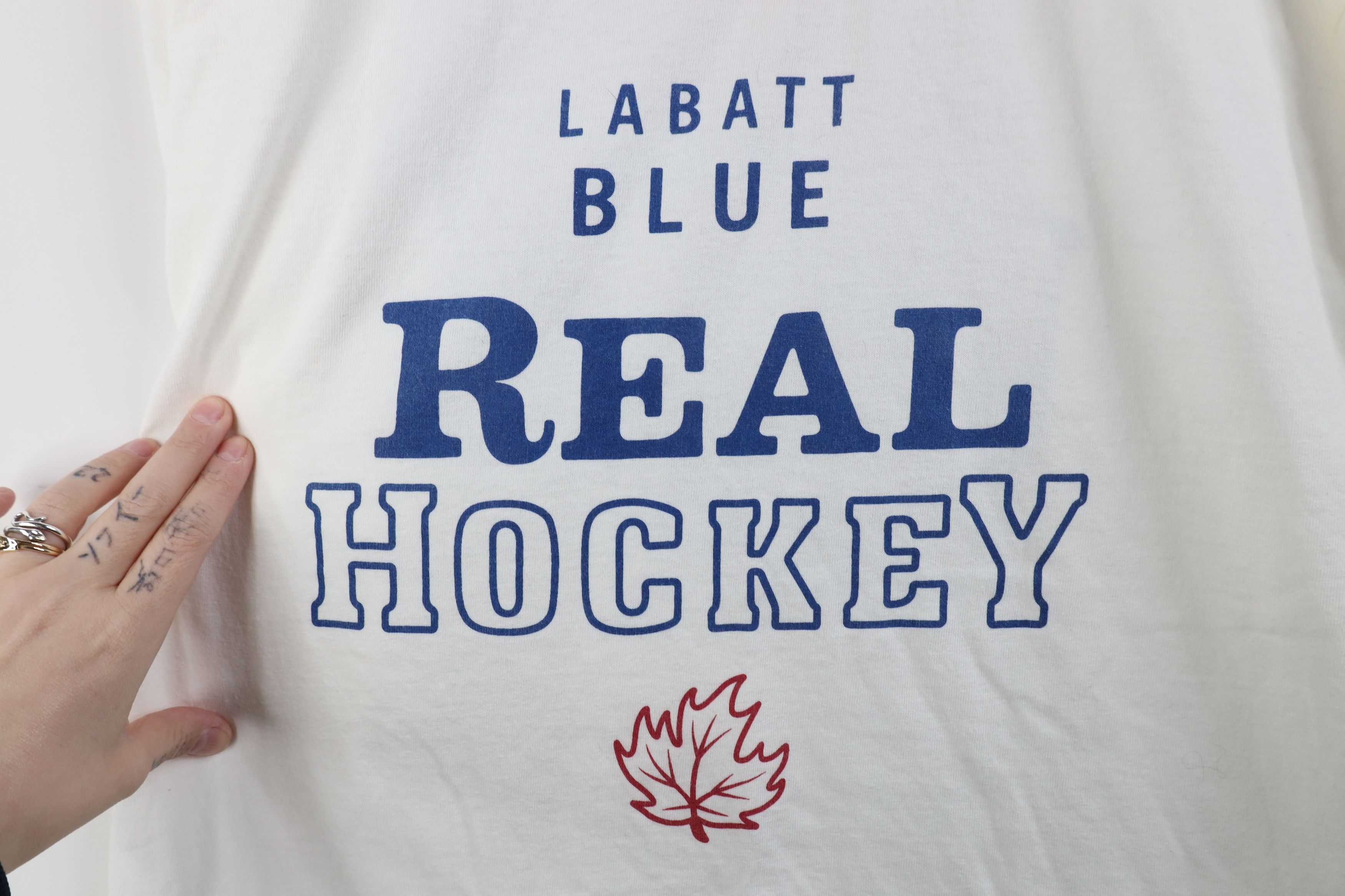 Vintage Vintage 90s Y2K Beer Real Hockey Long Sleeve T-Shirt White Size US XL / EU 56 / 4 - 4 Thumbnail