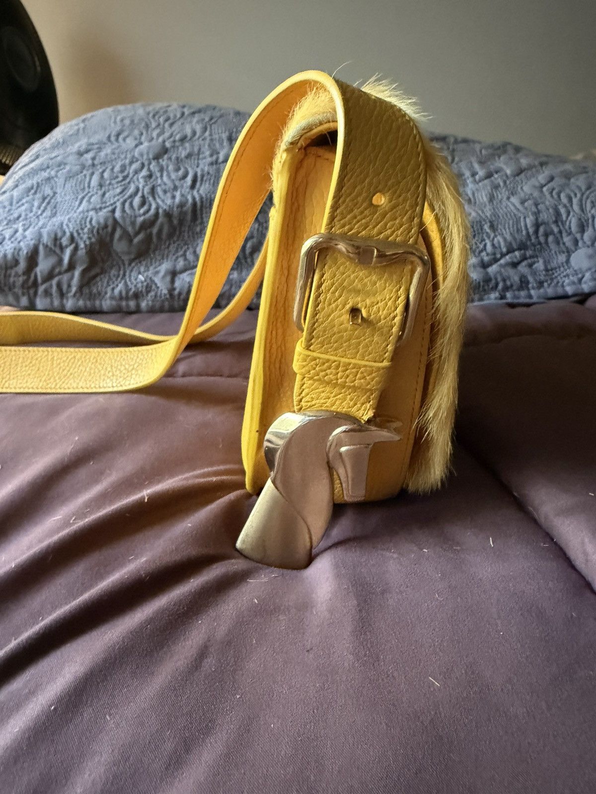 Burberry Burberry Chess Goat Hair & Leather Satche Size ONE SIZE - 3 Thumbnail