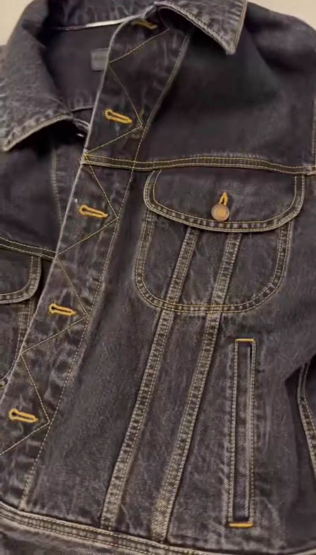 Saint Laurent Paris Saint Laurent SLP Black Washed Denim Yellow Stitch S Size US S / EU 44-46 / 1 - 7 Thumbnail