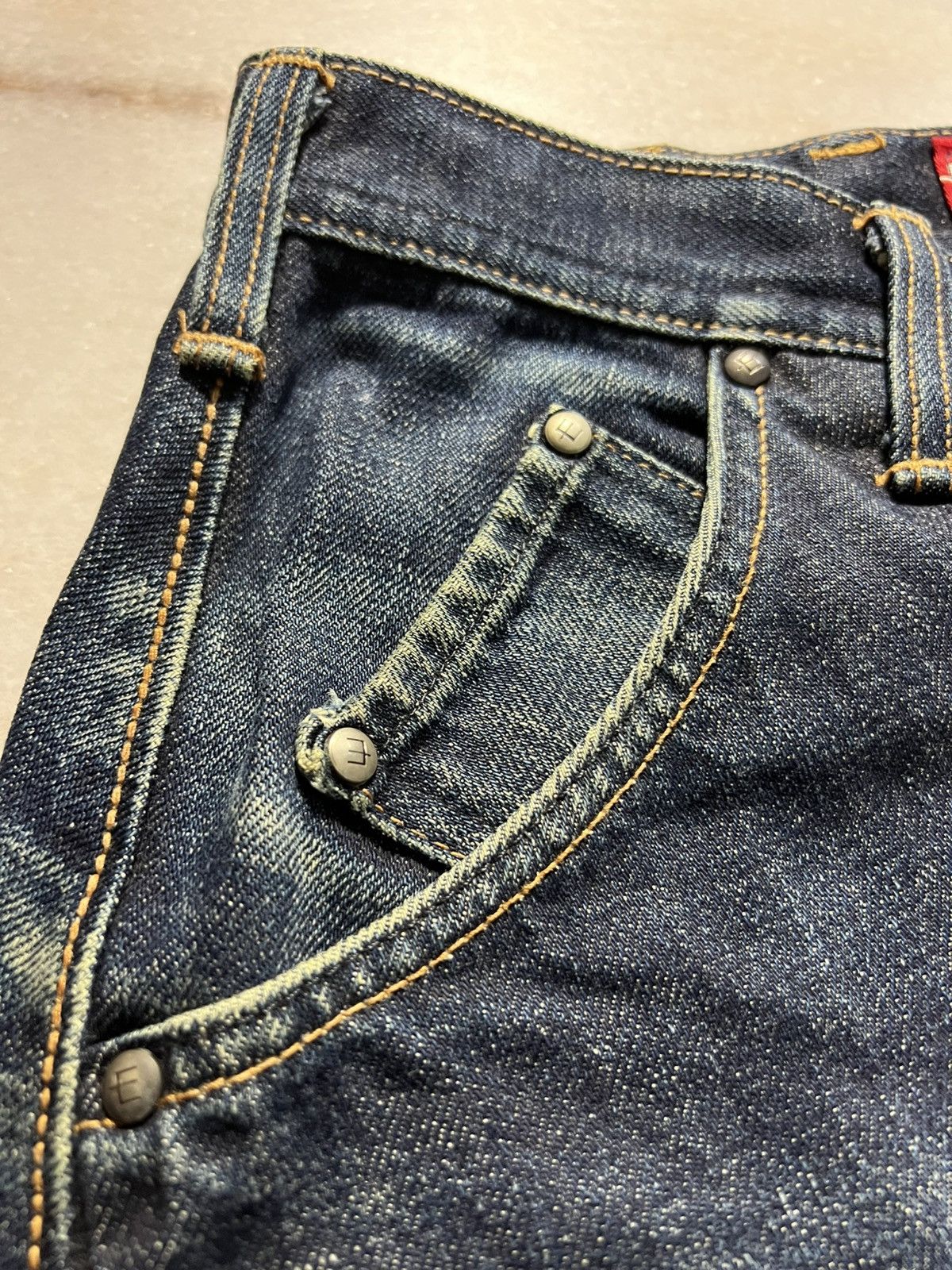 Edwin × If Six Was Nine × PPFM EDWIN E-FUNTION CURVED PUNK MUD WASH DISTRESSED JEANS Size US 29 - 9 Thumbnail