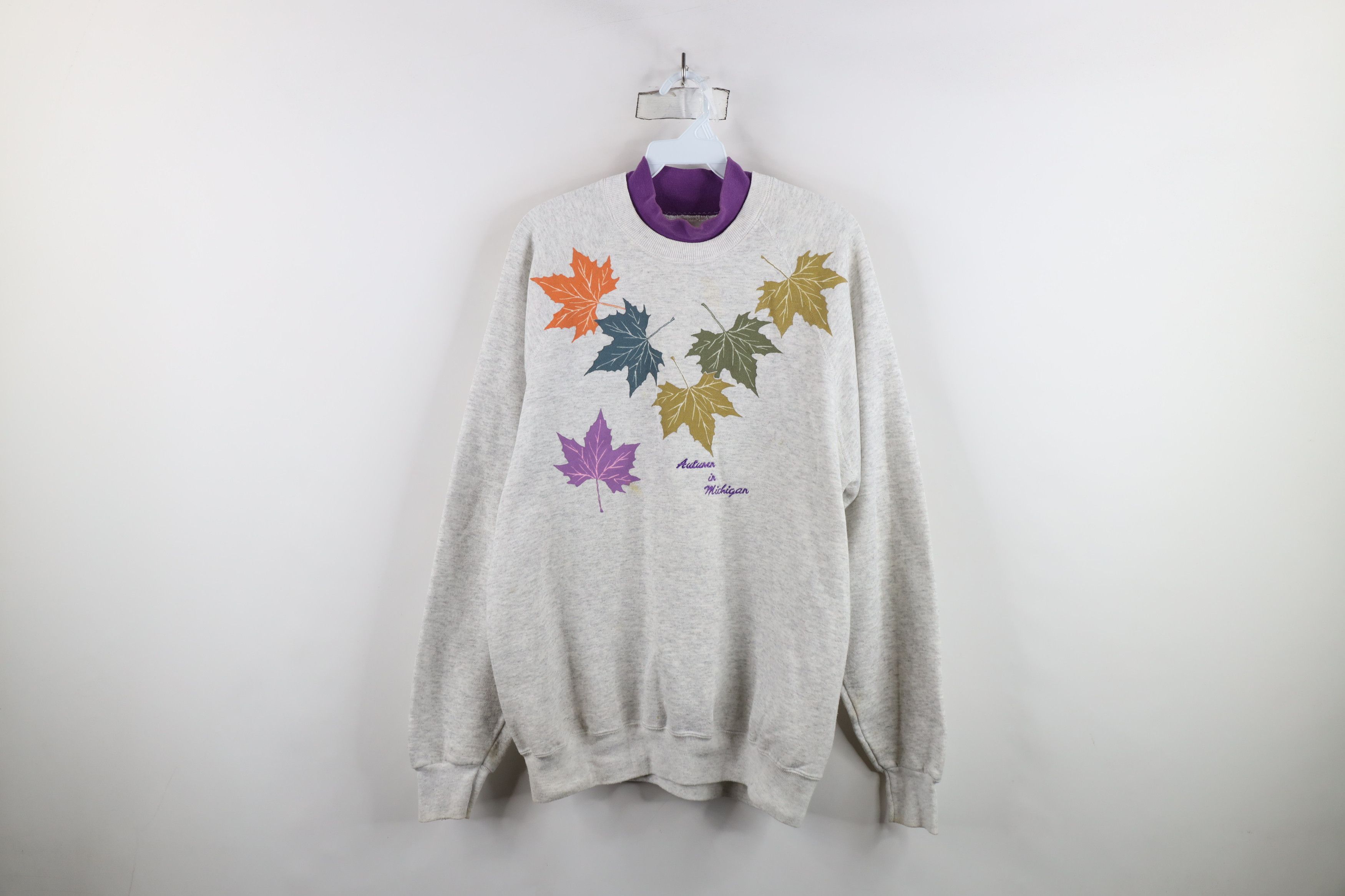 Vintage Vintage 90s Streetwear Autumn In Michigan Sweatshirt USA Size L / US 10 / IT 46 - 1 Thumbnail