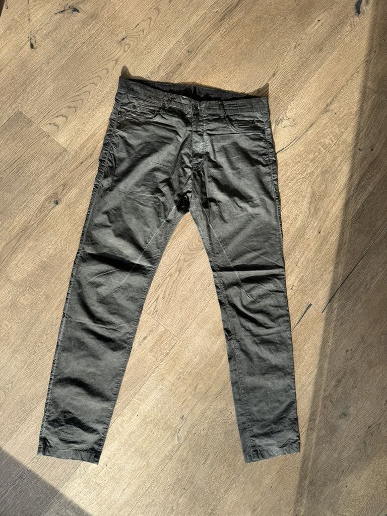 Rick Owens Drkshdw Rick Owens Olmar & Mirta dark grey waxed Pants Size US 34 / EU 50 - 1 Thumbnail