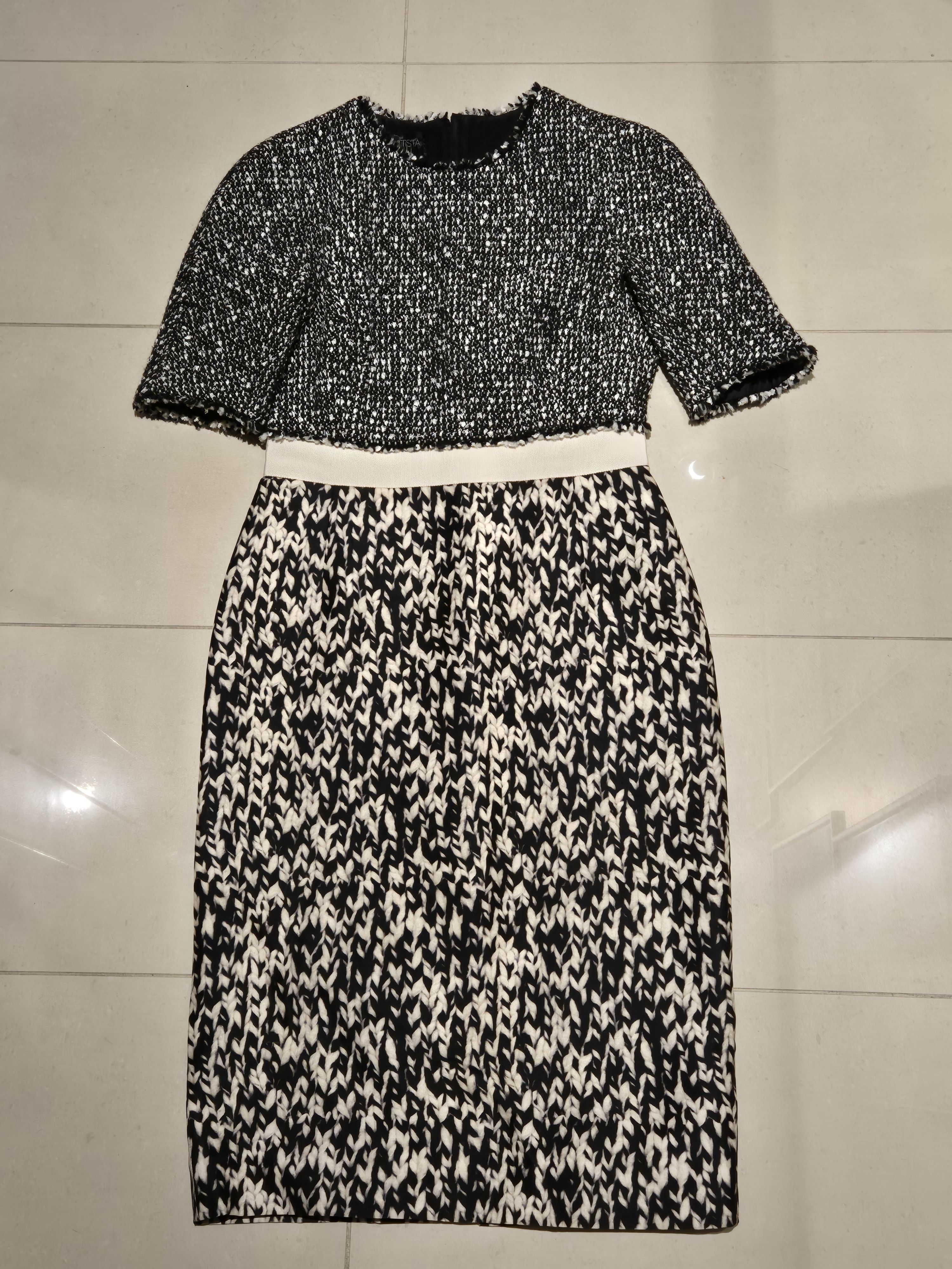 Giambattista Valli Giambattista Valli tweed/trompe l'oiell printed silk dress Size XS / US 0-2 / IT 36-38 - 5 Thumbnail