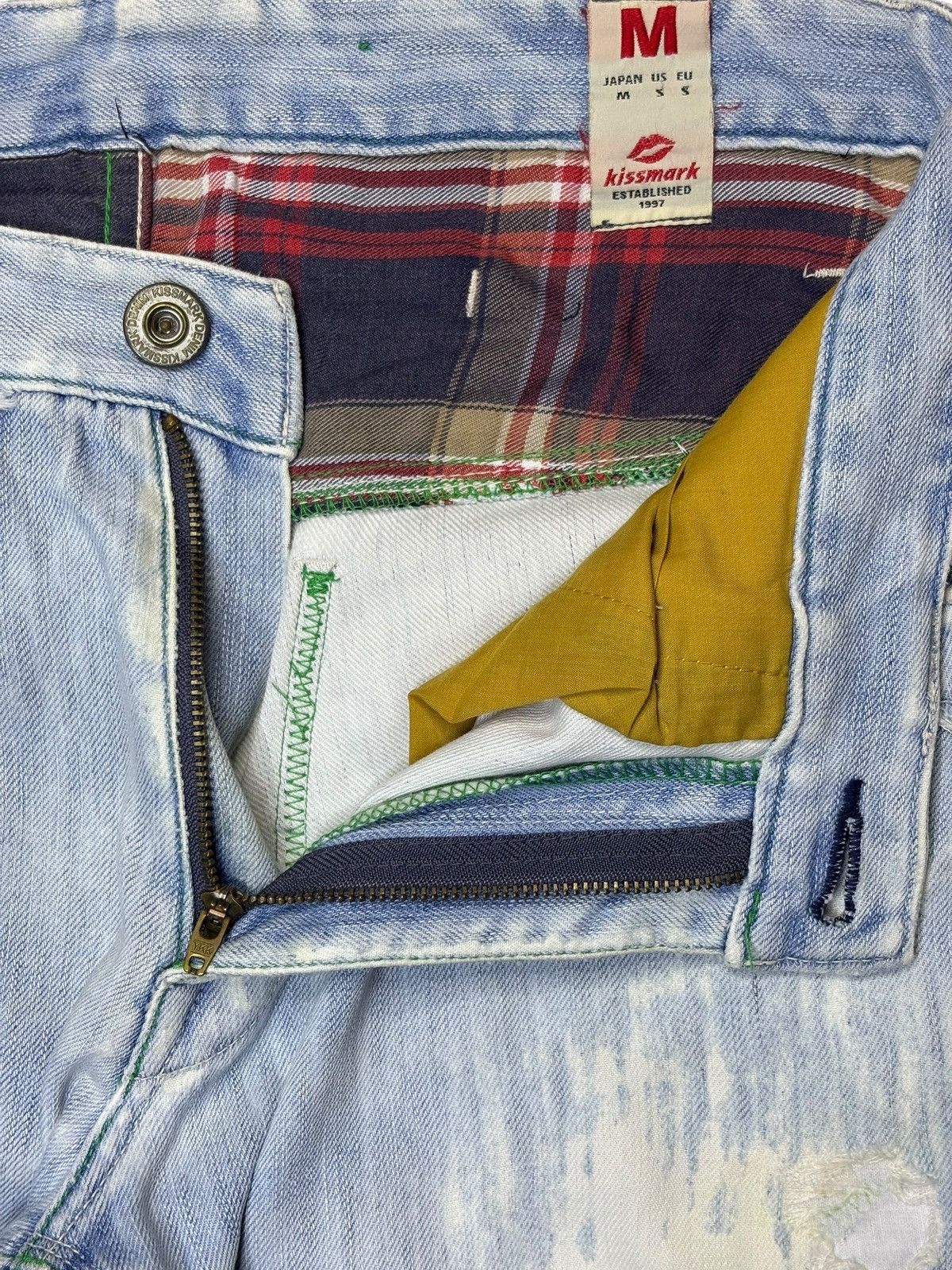 Japanese Brand Vintage Japanese Brand Bleach Wash Stud Patched Baggy Jeans Size US 32 / EU 48 - 9 Thumbnail