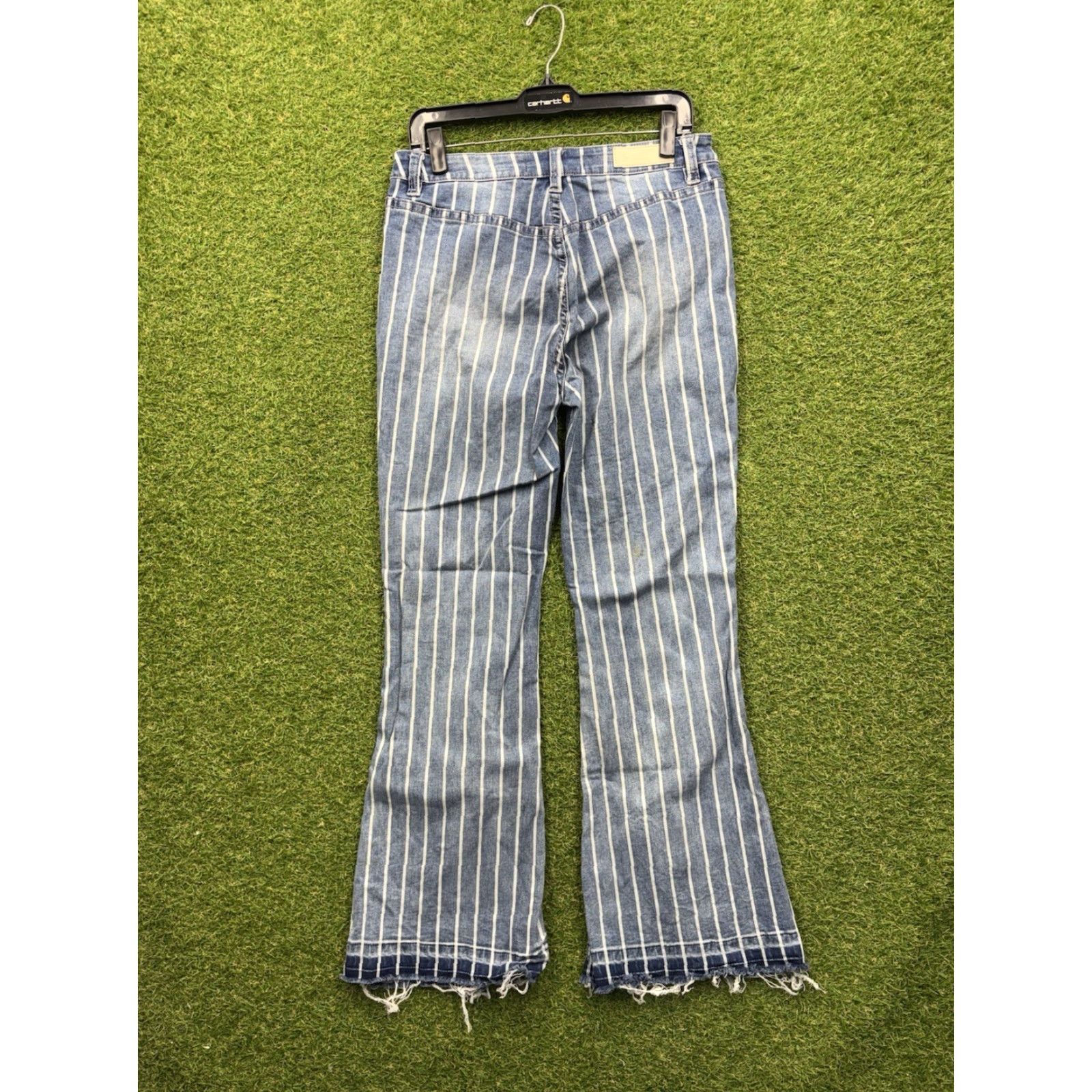 Vintage Rock & Roll Denim Jeans Womens 29x32 High Rise Trouser Flare Boho Medium Wash Size 29" - 2 Thumbnail
