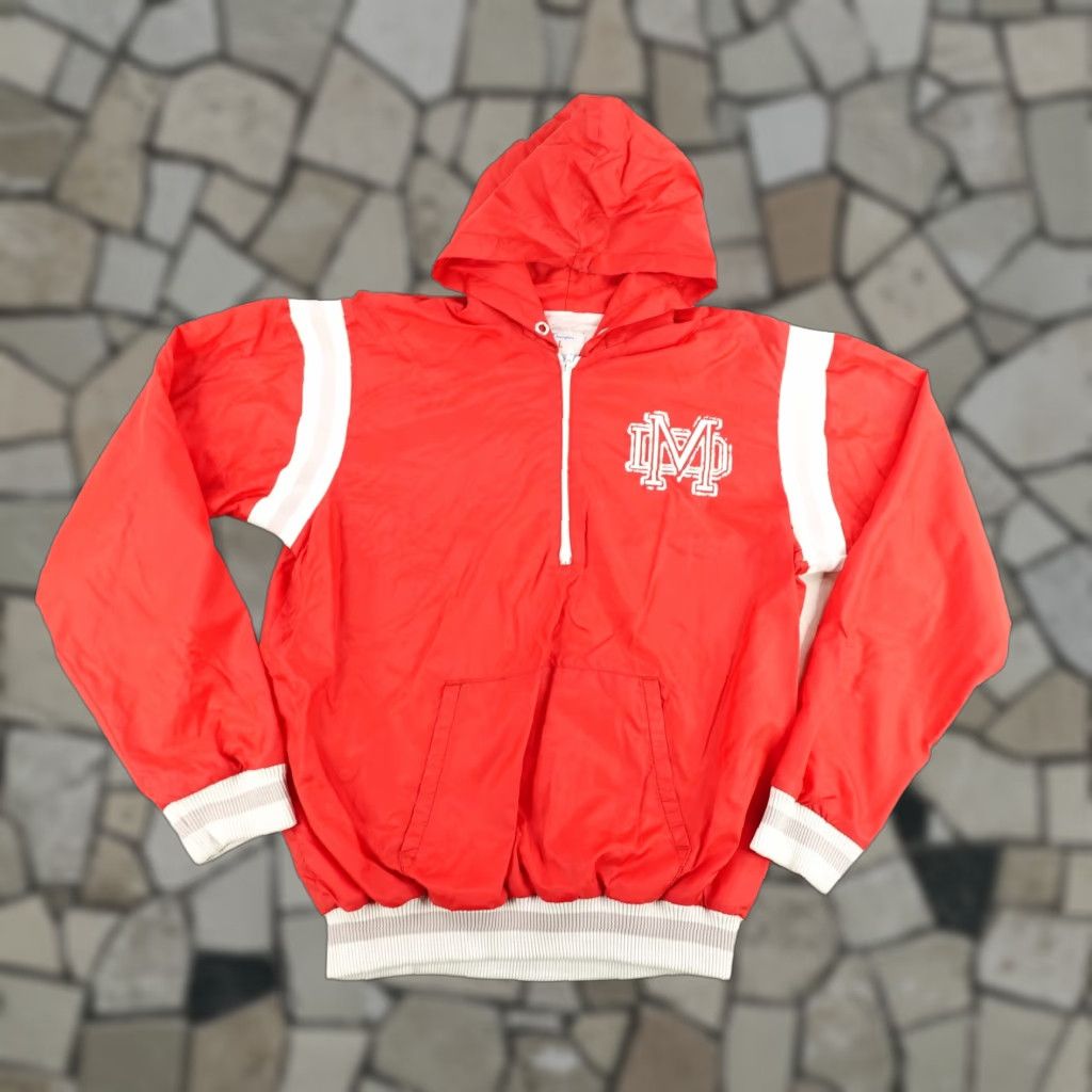 Champion Vintage Champion Jacket Mens Large Red White 1/2 Zip Windbreaker Mater Dei 90s Size US L / EU 52-54 / 3 - 1 Thumbnail