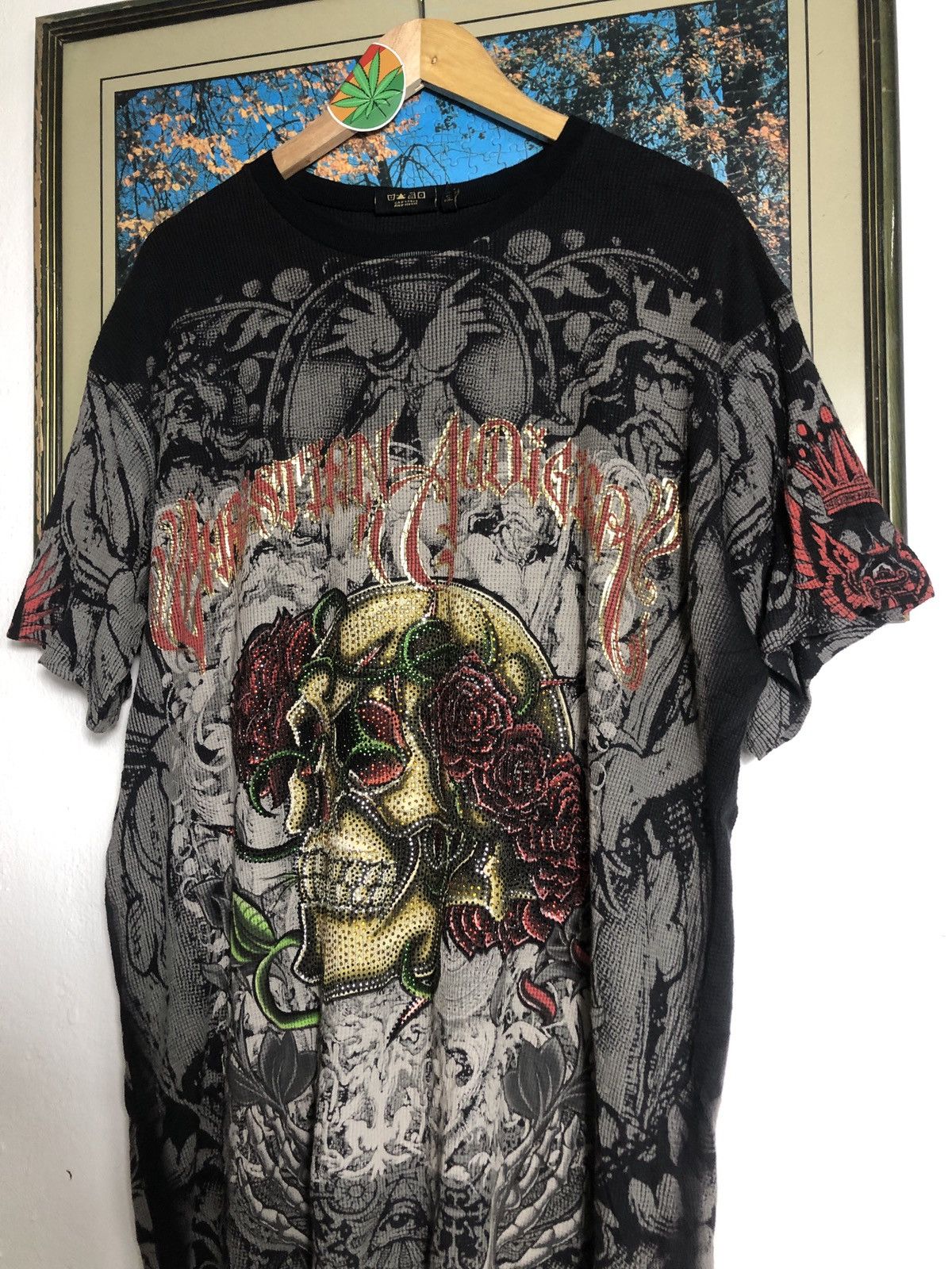 Christian Audigier × Ed Hardy Y2K Rare Christian Audigier Overprint Skull Tee Size US XL / EU 56 / 4 - 2 Thumbnail