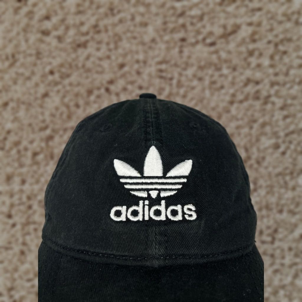 Adidas Adidas Hat Cap Adjustable One Size Black Cotton Twill Embroidered Trefoil Baseball Cap Mens Hat Size ONE SIZE - 1 Thumbnail