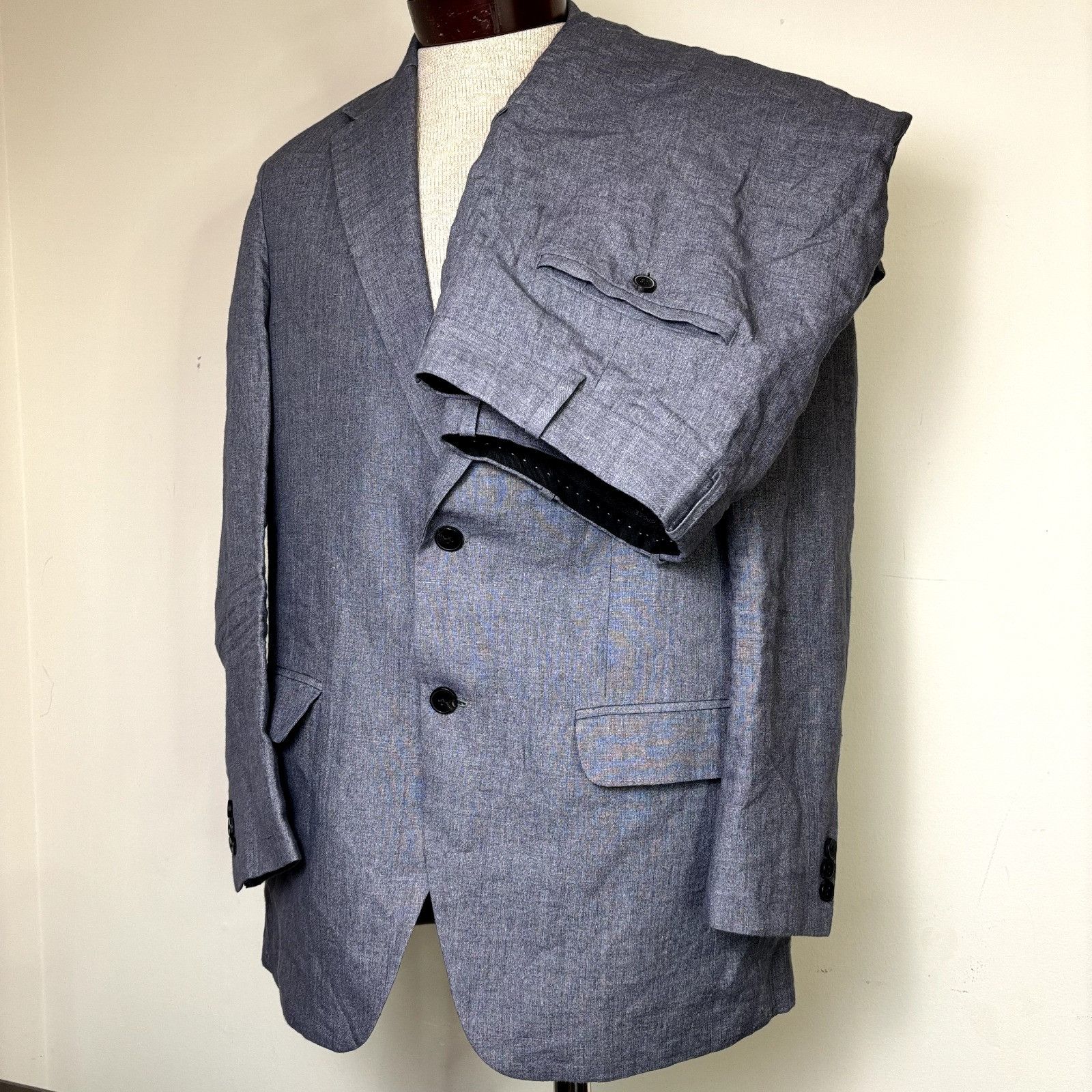 Bespoken Studiosuits Bespoke Men's Suit 42-44 Gray 2-Piece: Blazer & Size 42R - 11 Thumbnail