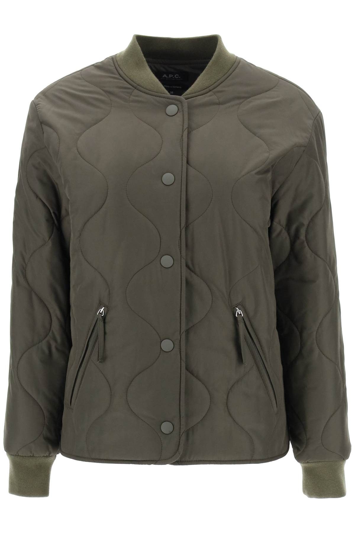 image of A P C Quilted Camila in Khaki, Women's (Size Medium)