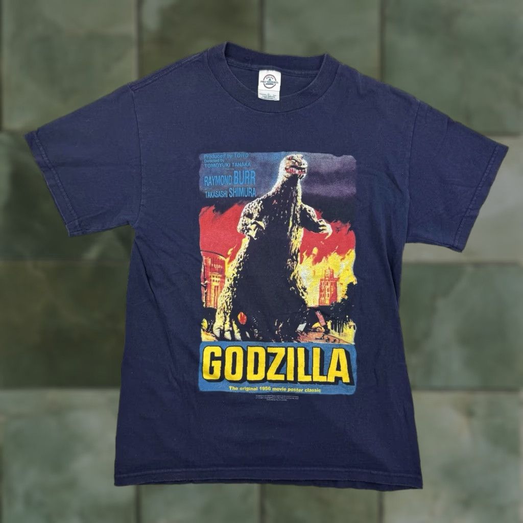 Delta Vintage Delta Godzilla T-Shirt Adult Small Short Sleeve Crew Neck Blue Movie Y2K Thriller Mens Size US S / EU 44-46 / 1 - 1 Thumbnail