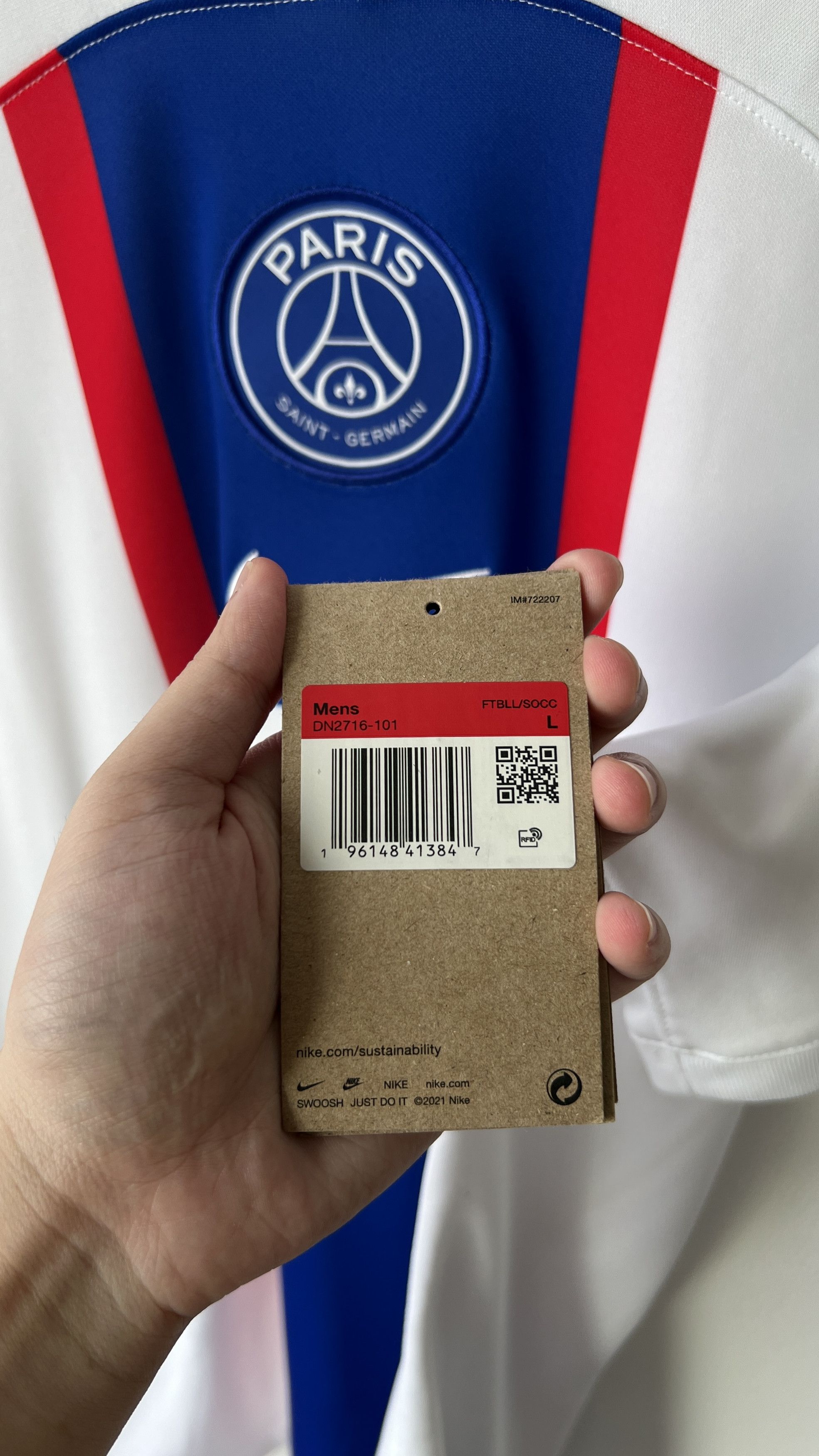 Nike (L) PSG 2022-23 Third Shirt Neymar JR. #10 (New) Kit Size US L / EU 52-54 / 3 - 5 Thumbnail