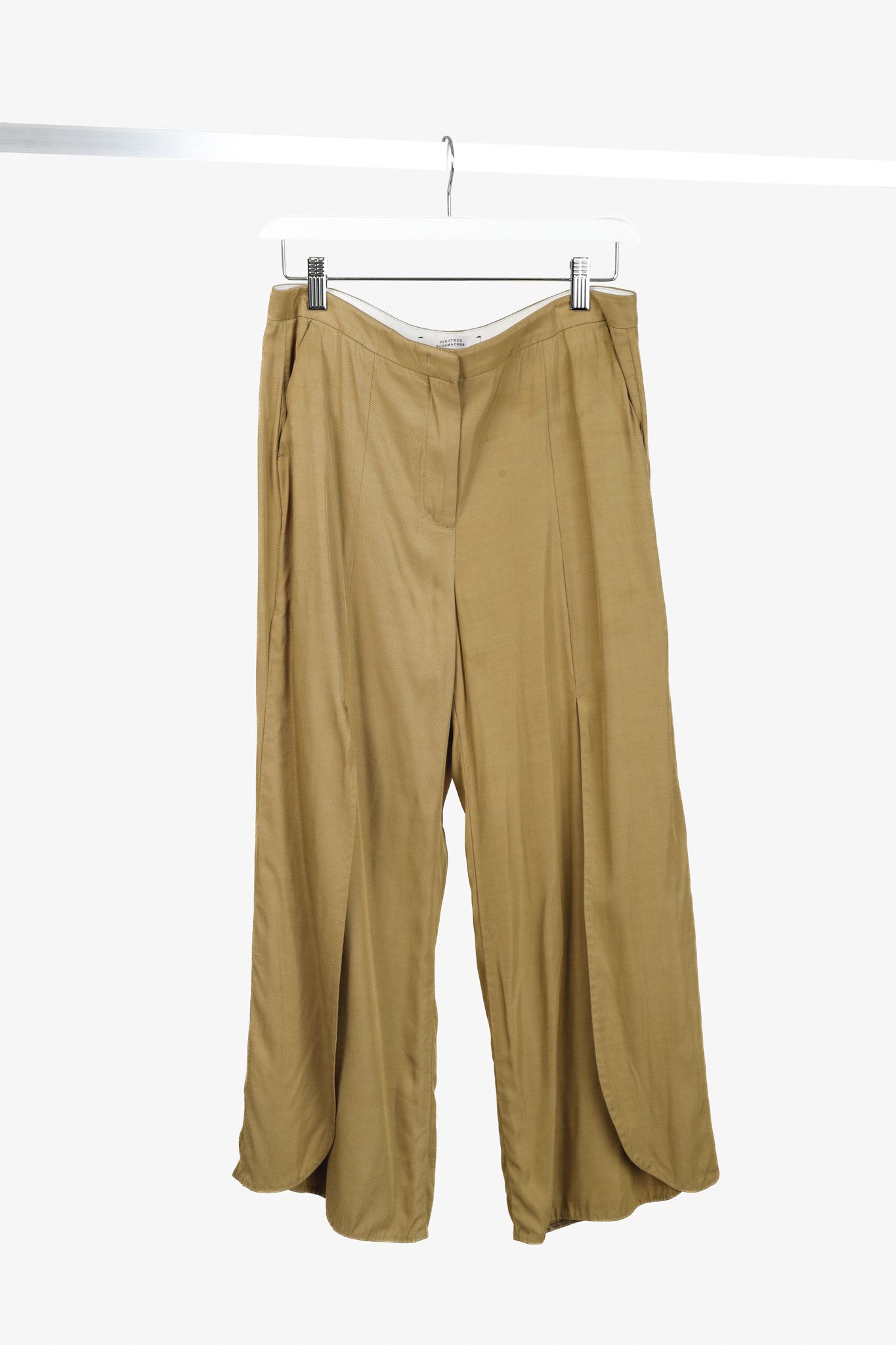 DOROTHEE SCHUMACHER Dorothee Schumacher Khaki Spit Leg Light Trousers Size 31" - 1 Thumbnail
