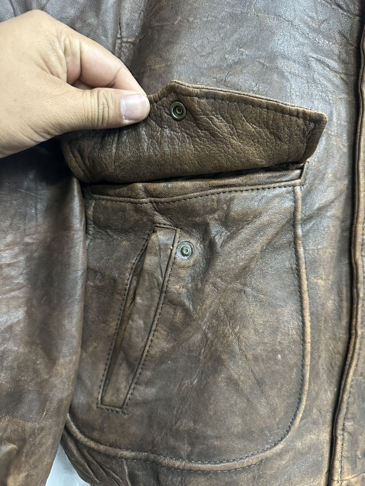 Vintage 90’s Distress Mondick Leather Jacket Size US M / EU 48-50 / 2 - 7 Thumbnail