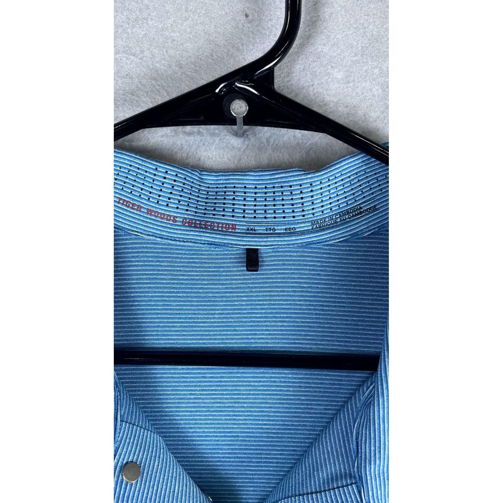 Nike Nike Tiger Woods Dri-FIT Polo Shirt Mens 2XL Blue Stripe Golf Short Sleeve Logo Size US XXL / EU 58 / 5 - 5 Thumbnail