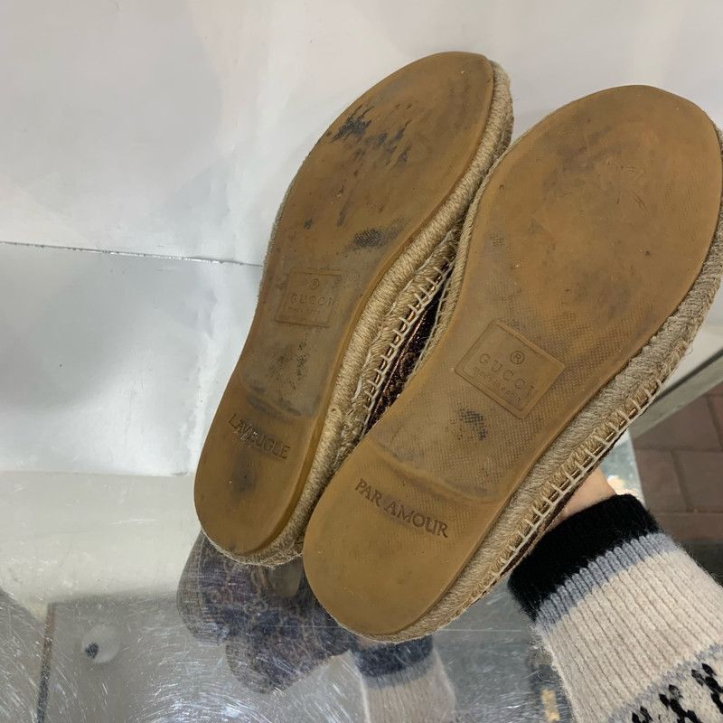 Gucci Gucci Brown Logo Espadrilles Flat Shoes Size US 7.5 / EU 40-41 - 6 Thumbnail