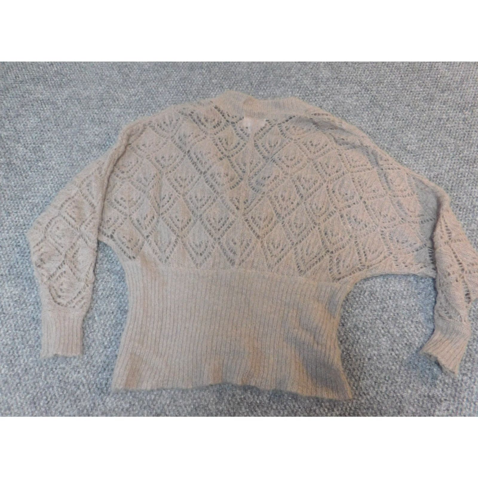 Loft LOFT Sweater Pullover Brown V-Neck Mohair Wool Knit Rib Knit Long Sleeve Ladies Petite XL? Size L / US 10 / IT 46 - 7 Thumbnail
