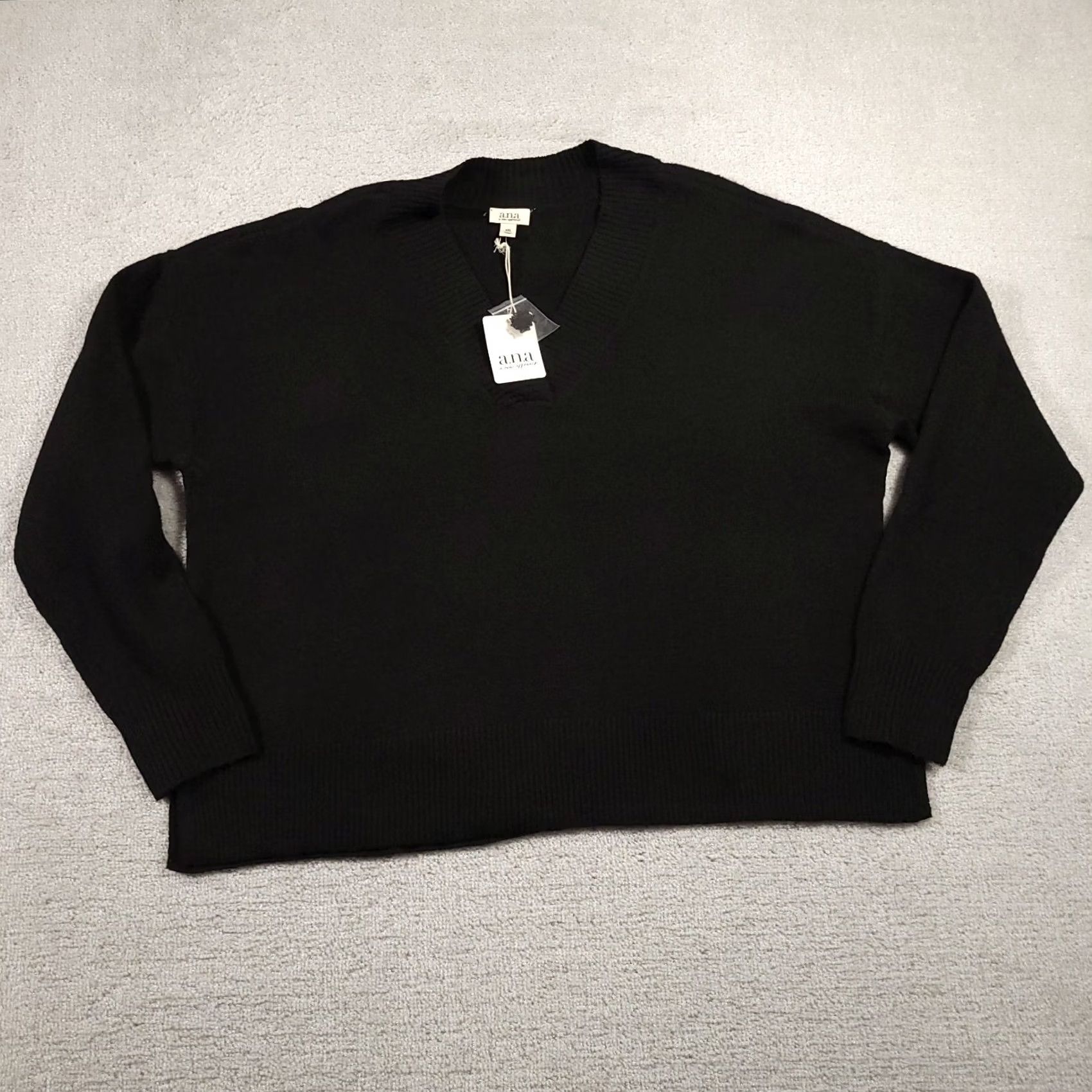 Apt. 9 Apt 9 Tunic Sweater V Neck Long Sleeve Women's 2XL Black Super Soft Stretch Knit Size XXL / US 16-18 / IT 52-54 - 2 Thumbnail
