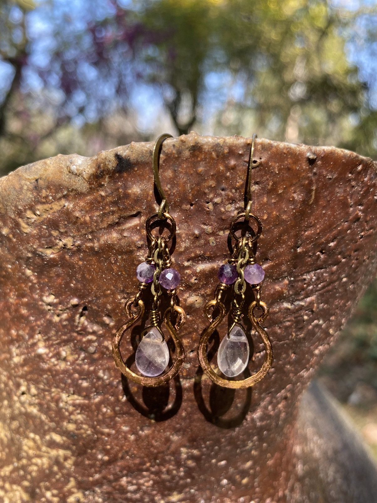 Handmade Fluorite Drop Earrings Size ONE SIZE - 3 Thumbnail