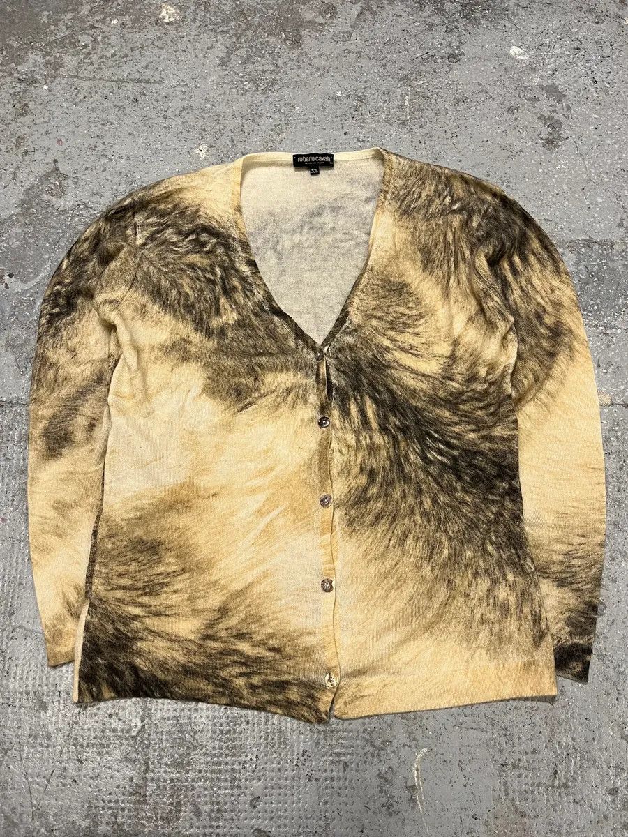 Roberto Cavalli × Vintage FW1999 Roberto Cavalli Fur Effect Cardigan (M/L) Size M / US 6-8 / IT 42-44 - 1 Thumbnail