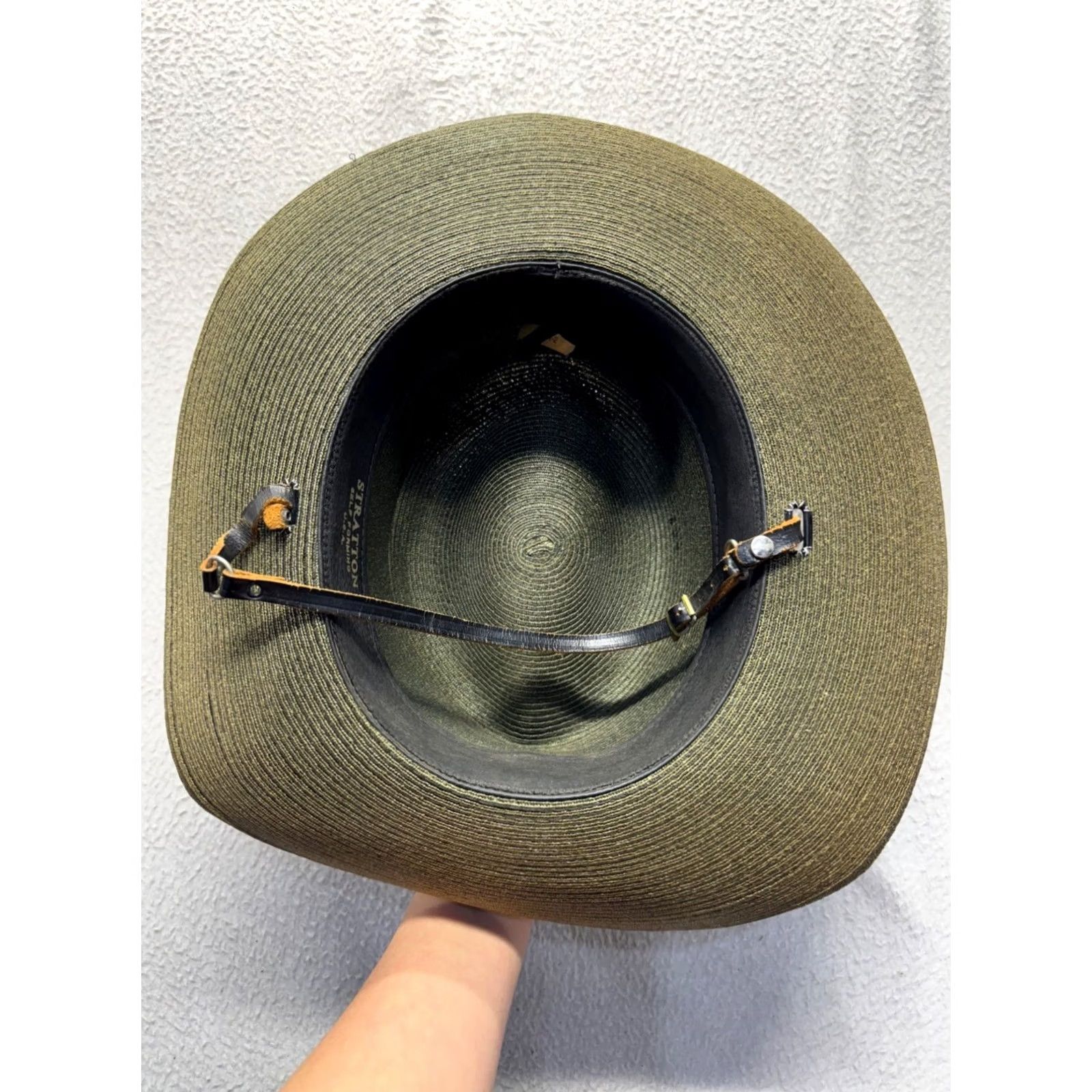 Stetson Stetson Campaign Hat Straw Olive Green With Chin Strap & Gold Acorn Cord 22 Women Mens Size ONE SIZE - 6 Thumbnail