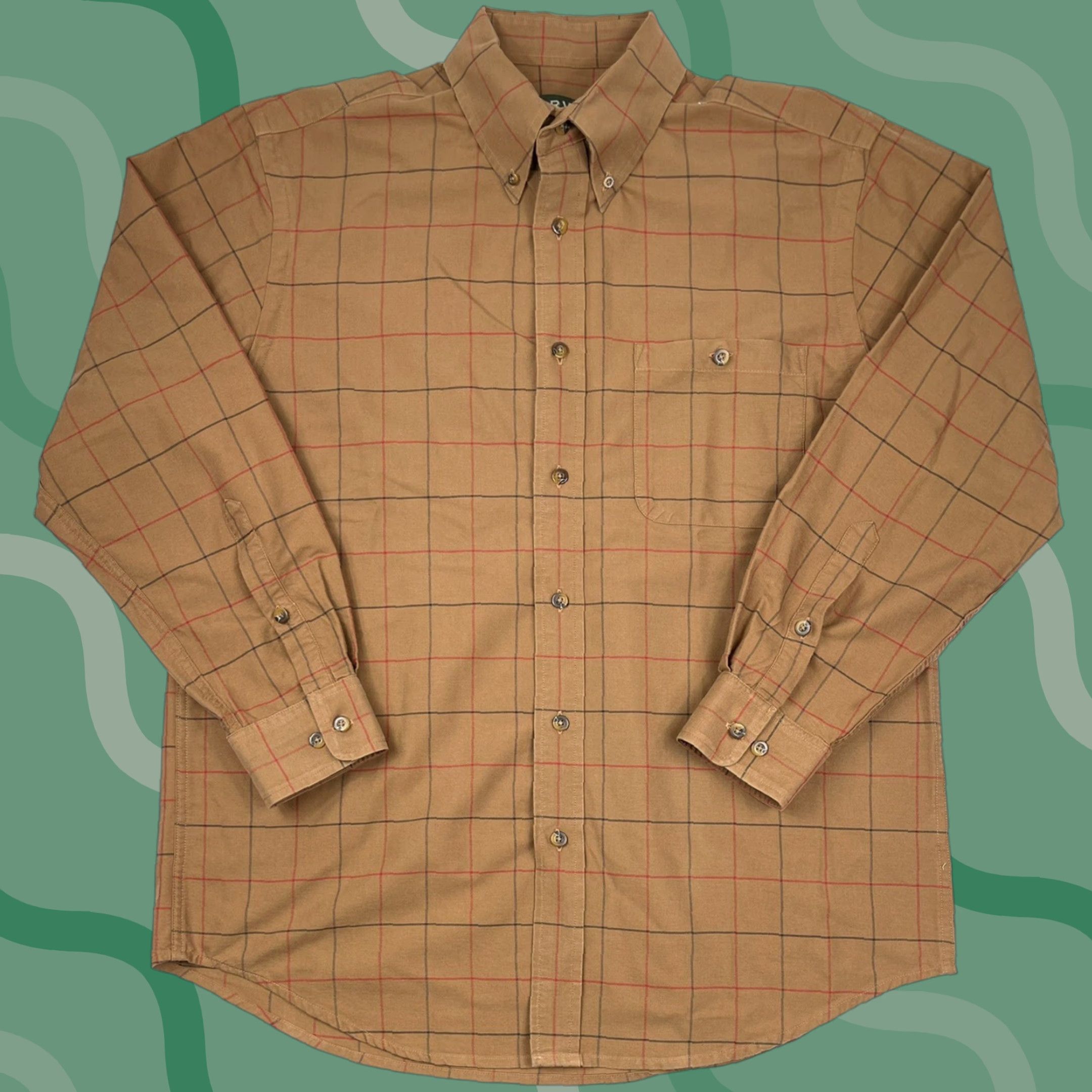 Orvis Orvis Shirt Button-Up Plaid Flannel Mens L Brown Cotton Casual Collared Size US L / EU 52-54 / 3 - 1 Thumbnail